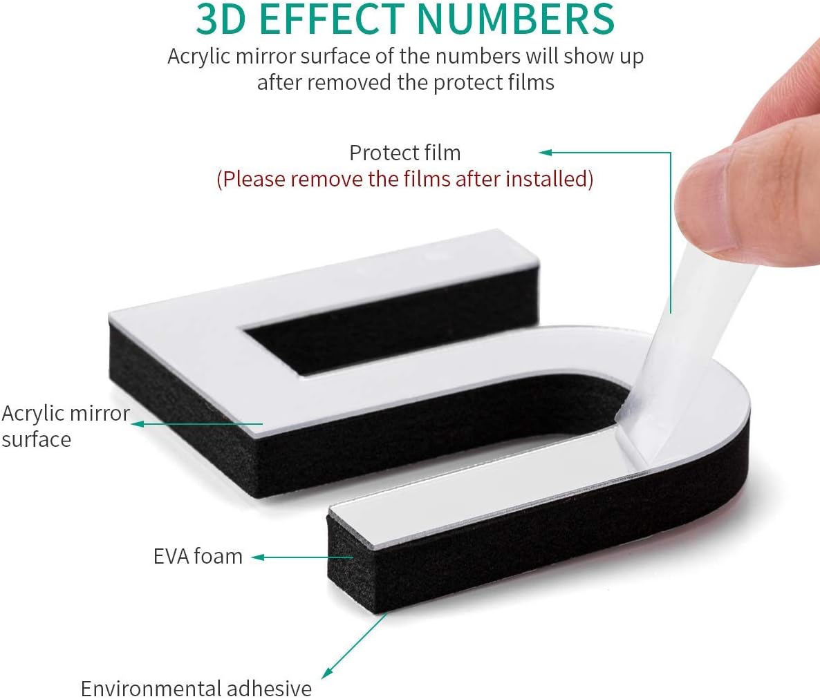 AILILIFE 3D DIY Wall Clock Decor Sticker Mirror Frameless Large DIY Wall Clock Kit for Home Living Room Bedroom Office Decoration (Sliver)