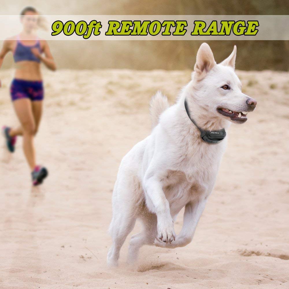 Petrainer Upgraded Model Rechargeable & Waterproof Remote Dog Training Collar 330 yd Electric Dog Bark Collar with Beep/Vibration/Shock Collar for Dogs