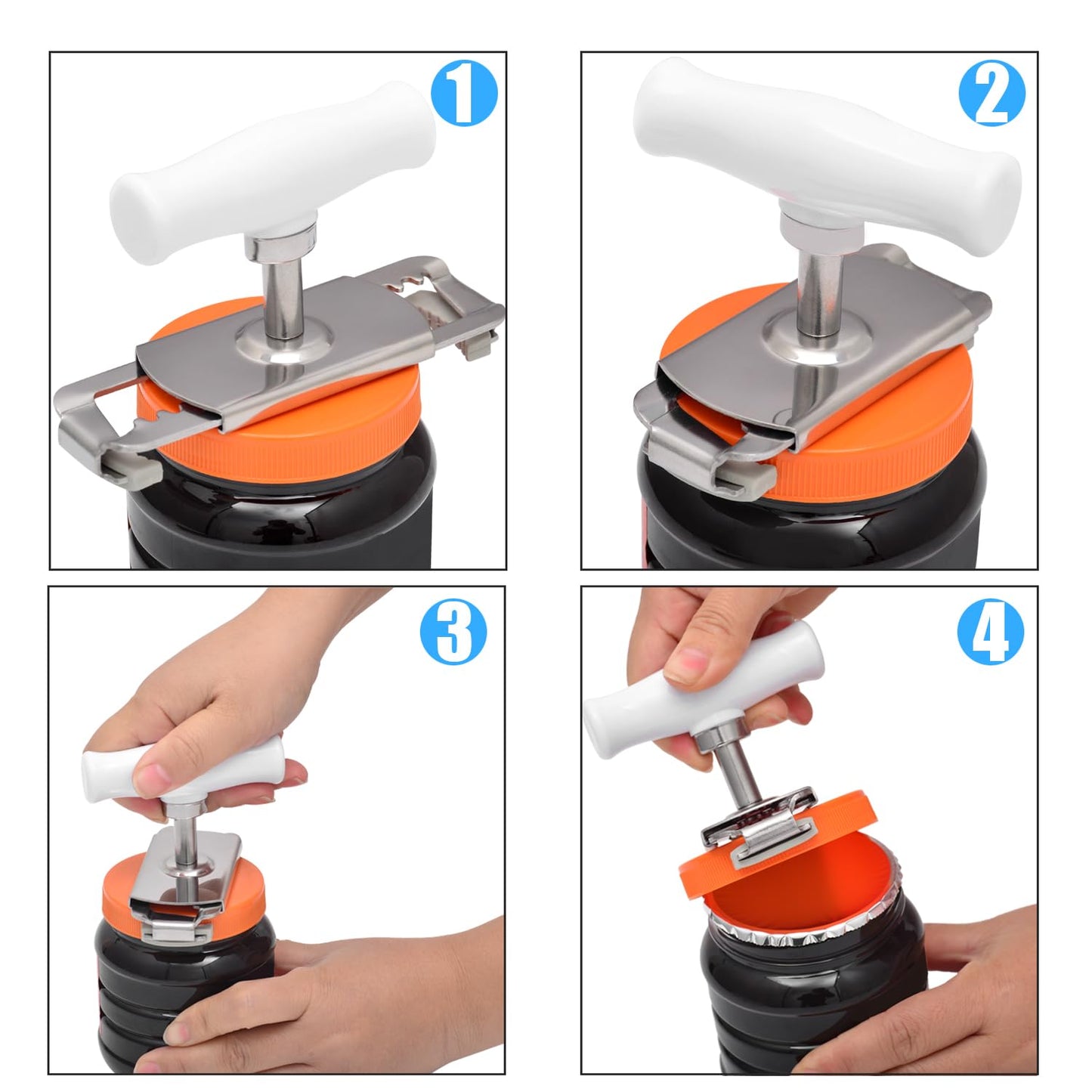 Kichwit Jar Opener for Weak Hands, Jar Bottle Opener for Seniors with Arthritis, Bottle Opener Keychain Included