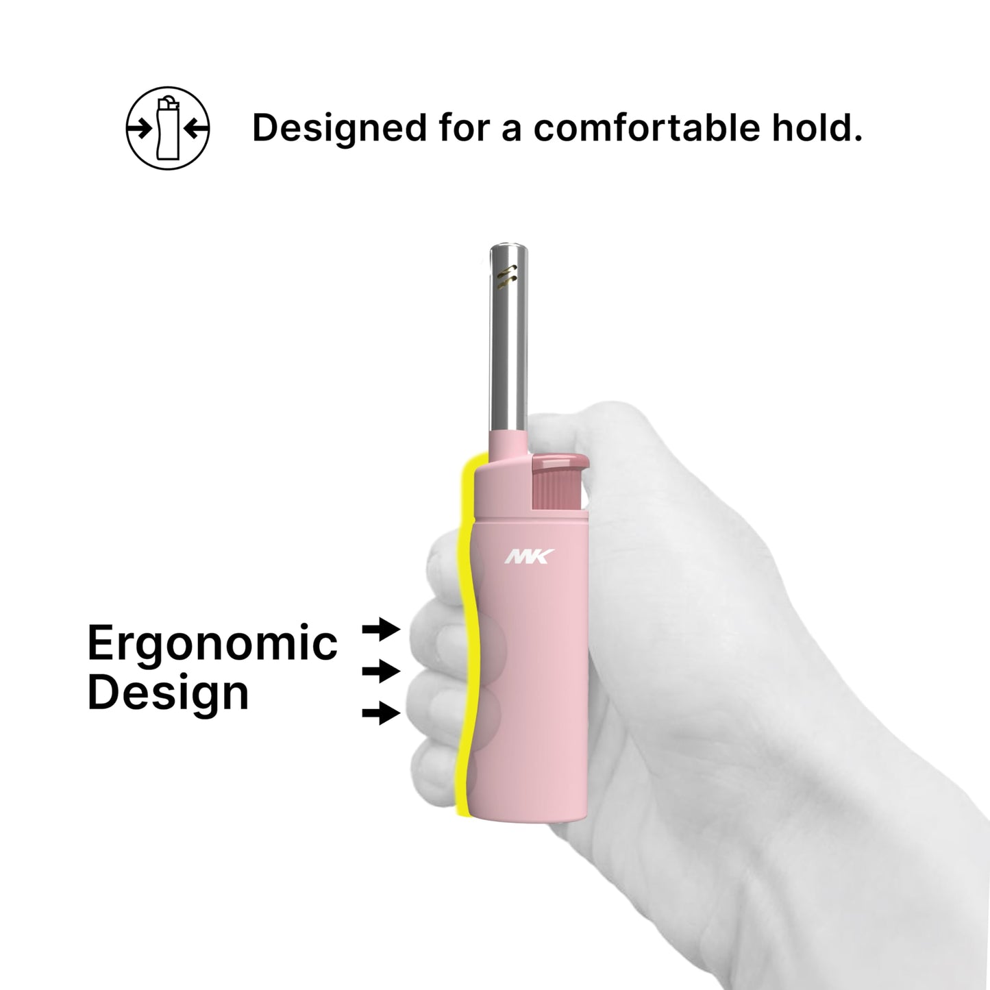 MK Candle Lighter, Butane Refillable Wind-Resistant Flame, 5-Pack for BBQ, Camping, Outdoor Use (Pastel-5pc)