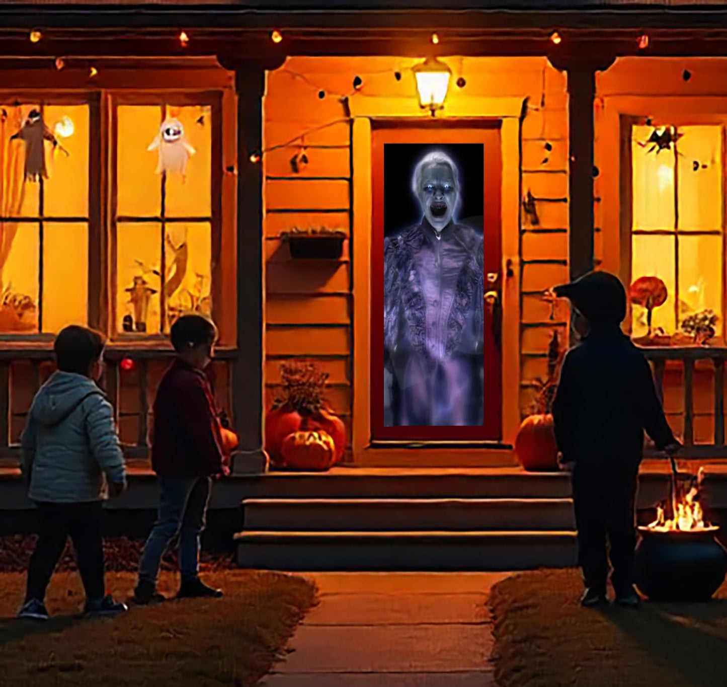 (5.5 ft x 9 ft) Holographic Rear Projection Screen with Mounting Hardware for Projecting Halloween Videos