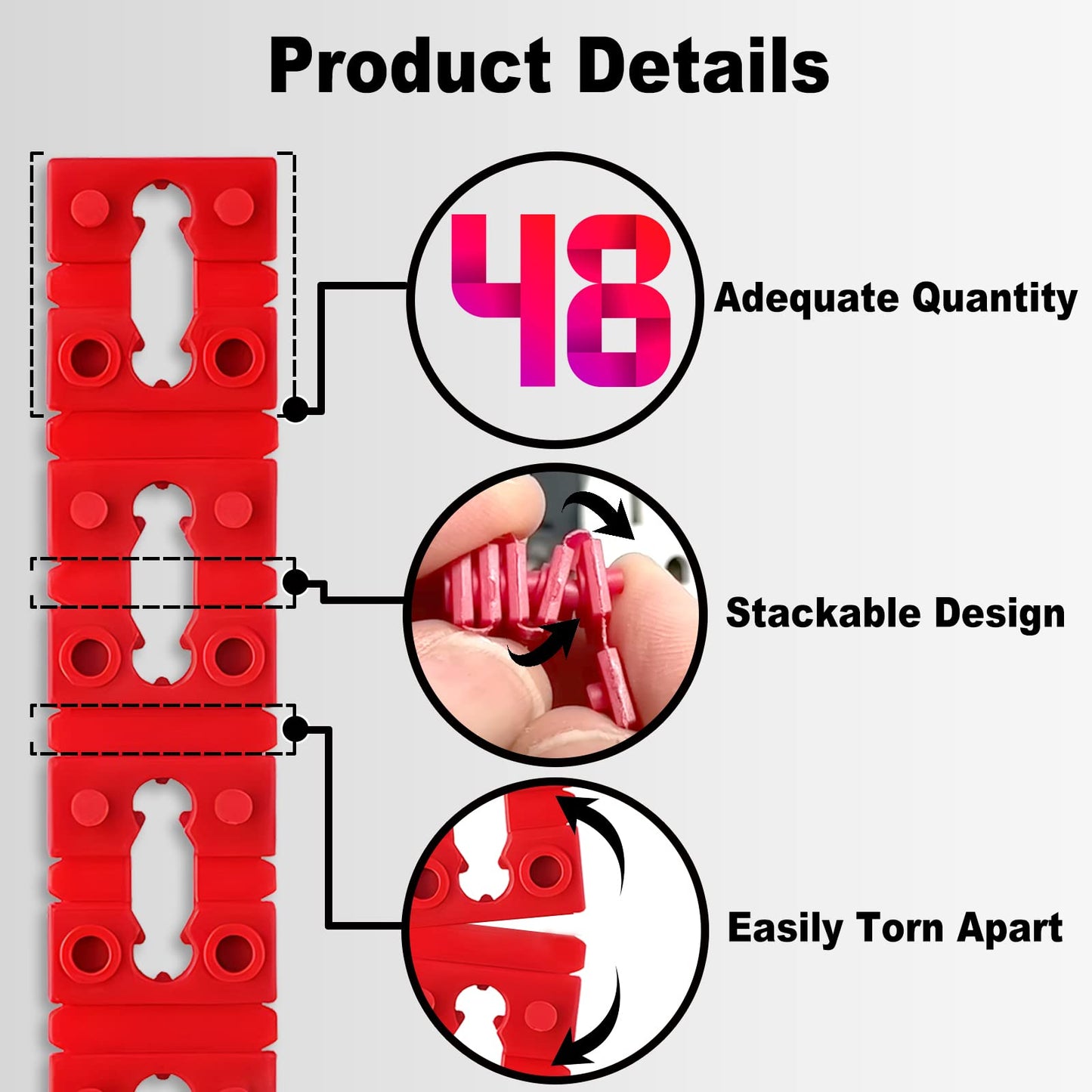 Outlet Spacers for Electrical Box, RonJea 48 PCS Switch and Receptacle Spacers for Loose Outlet Plug Fix, Electrical Extender Outlet Shims Light Switch Spacer