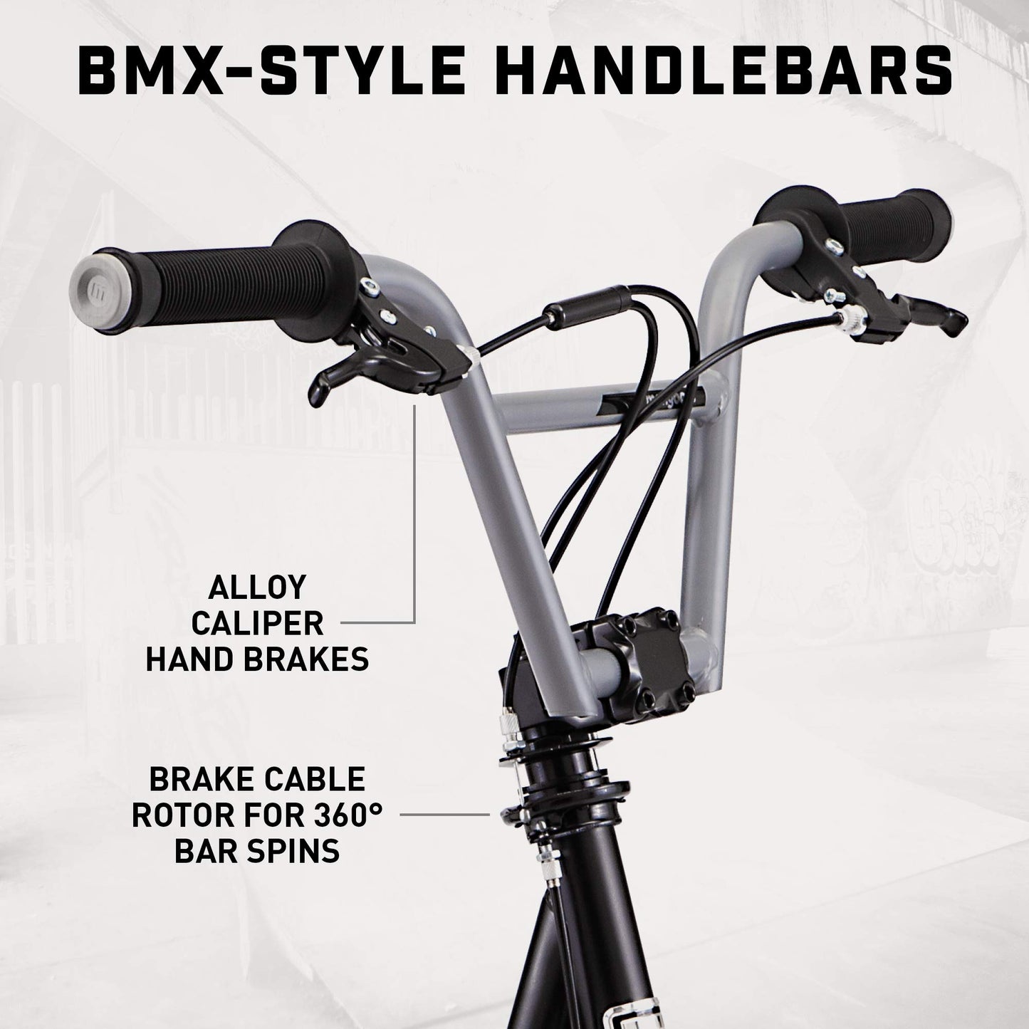 Mongoose Trace Air Non-Electric Scooter for Youth Boys Girls Age 8+ Year Old, Max Weight 220 lbs., 12-Inch Air Tires, BMX-Style Handlebar, Wide Foot Deck, Black