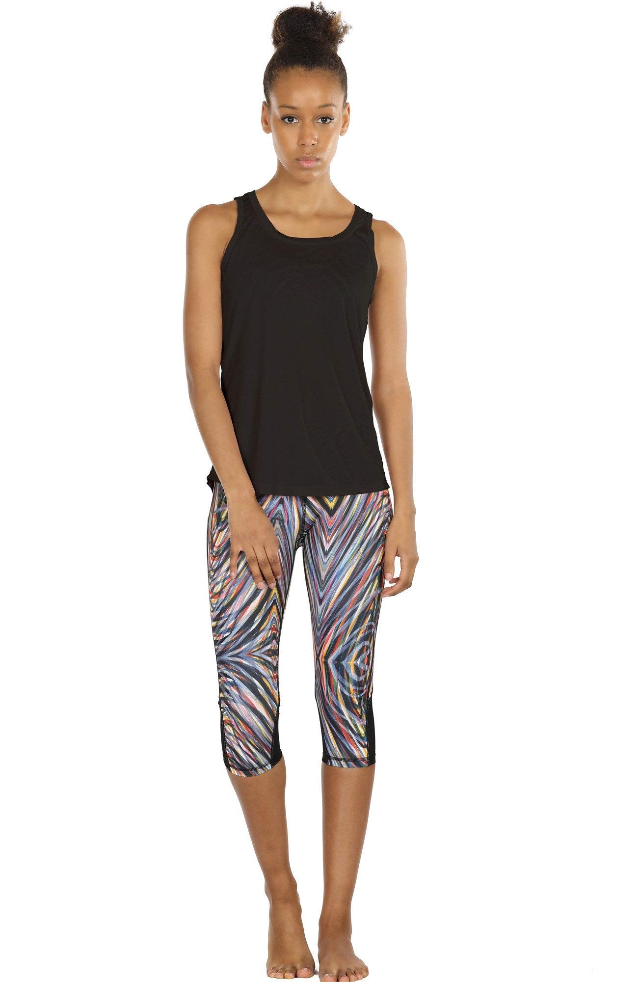 icyzone Open Back Yoga Tops for Women - Activewear Workout Clothes Exercise Fitness Tank Tops Gym Shirts(L, Black)