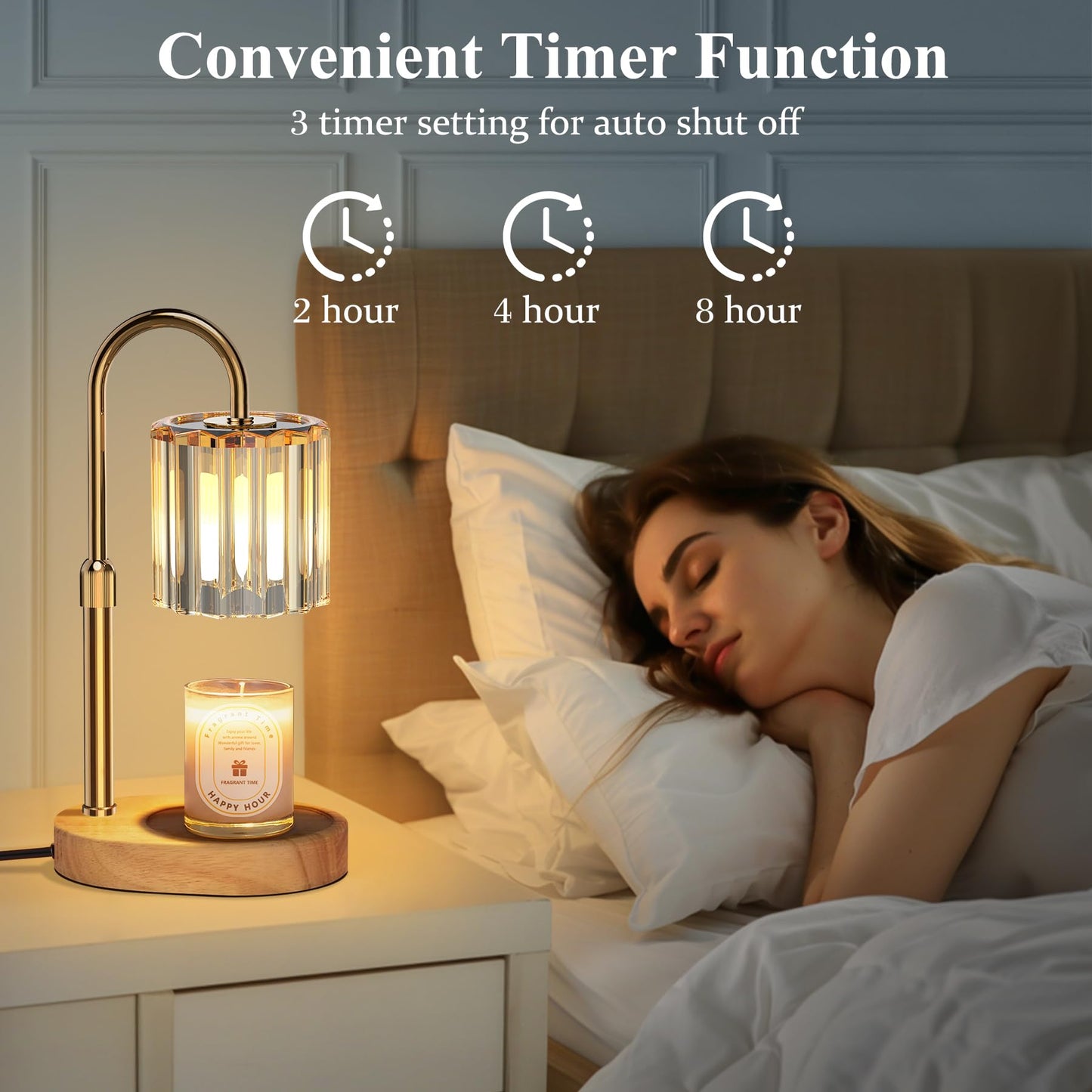 Lukasa Candle Warmer Lamp, with Timer Dimmer Adjustable Height, Birthday Gifts for Women, Mothers Day Gifts for Mom, House Warming Gift New Home, Wax Melt Warmer for Scented Jar Candles