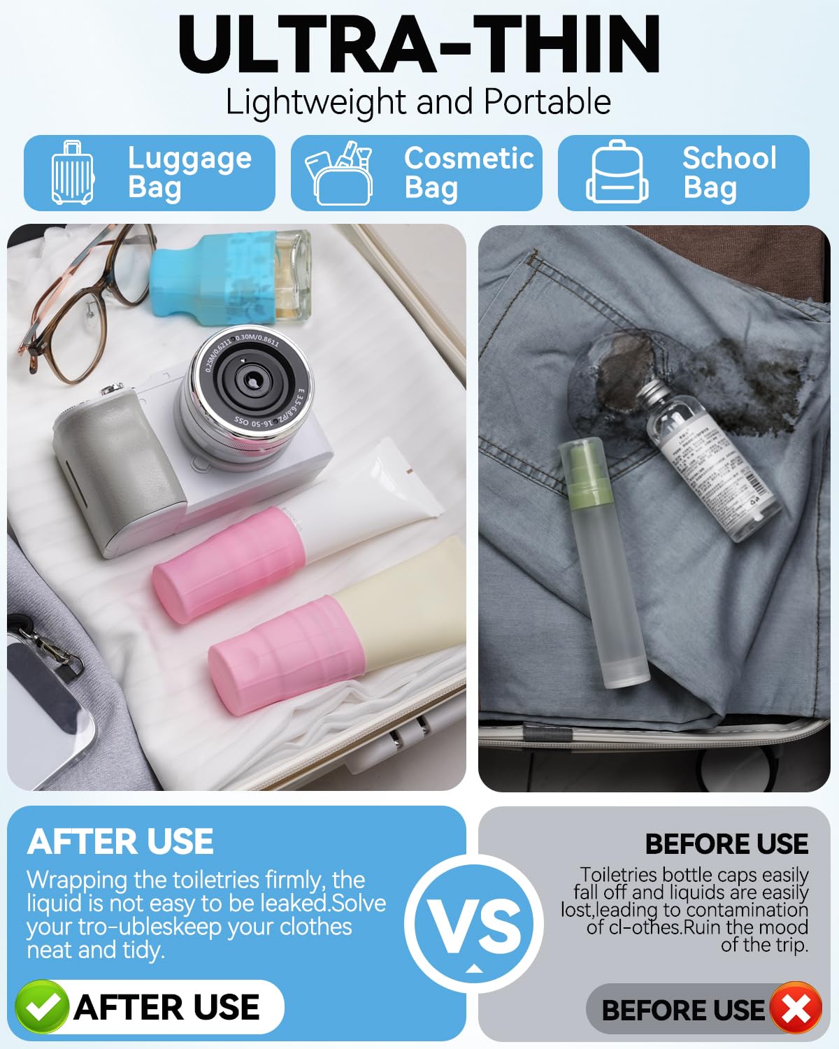 16 Pack Silicone Bottle Cover,Travel Essential for Women Men,Cruise Ship Essentials 2025,Beach Vacation Essentials,Travel Size Toiletries,Airplane Travels Accessories Elastic Sleeves for Leak Proofing