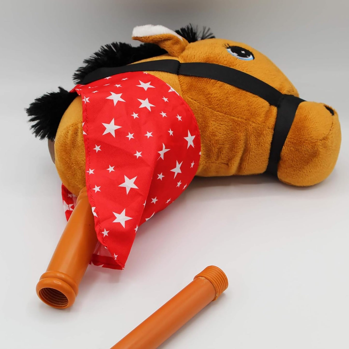 Ponyland: Music Stick Animal - Brown Horse - Music Button, Sturdy Two-Piece Stick W/Colorful Soft Plush Animal Head, Pretend Play Toy, Kids Ages 3+