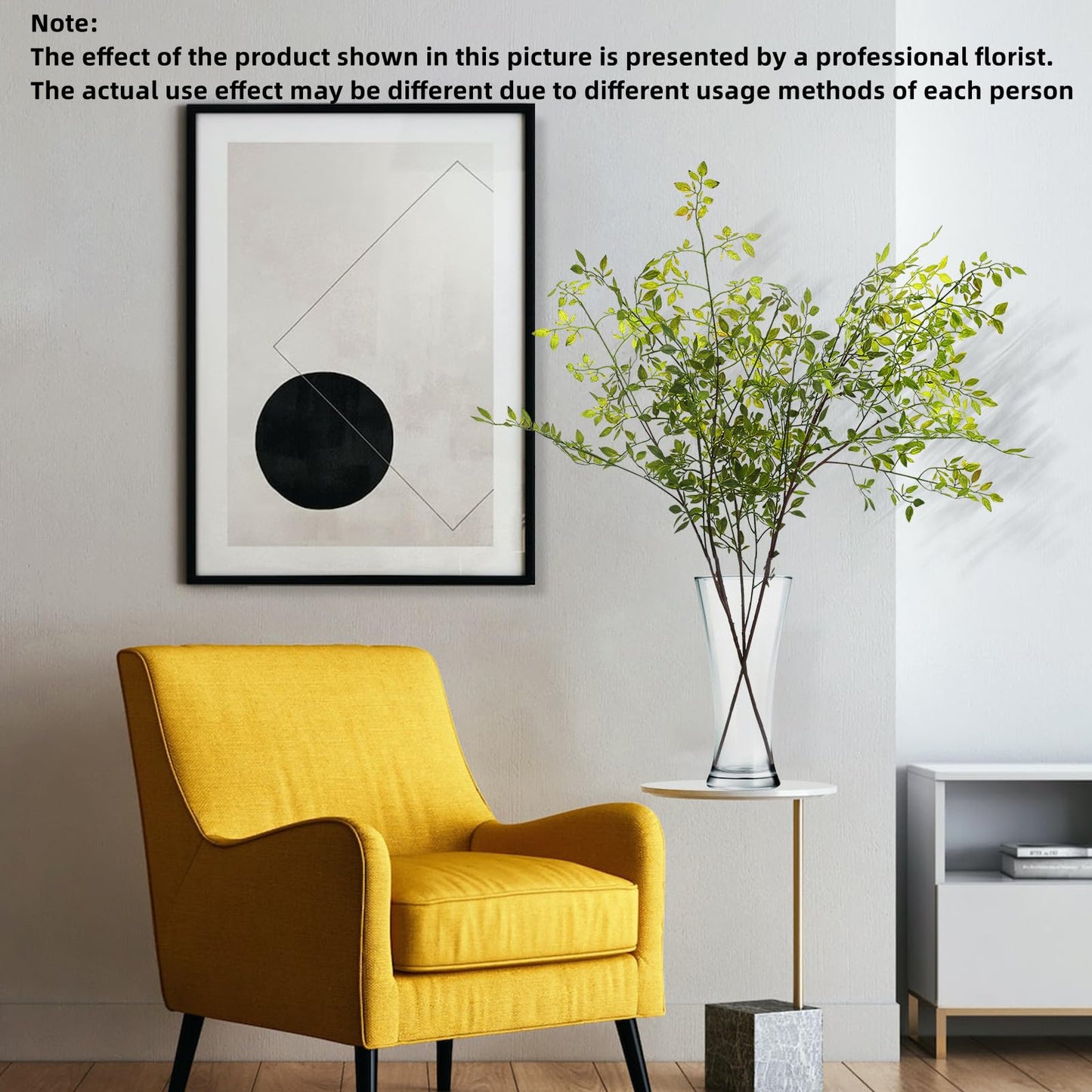 Melorca&Guilla Artificial Plants,2PCS 43.3" Green Nandina Faux Branches for Vase,Artificial Plants for Shop Garden Office Home Décor