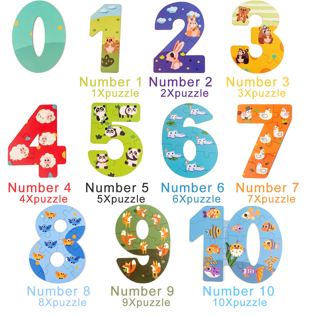 NAODONGLI Wooden Floor Puzzles for Kids Ages 3-5,Montessori Preschool Educational Learning Alphabet Puzzle & Animal Puzzle for Preschool Toddler Boys Girls Ages 3+