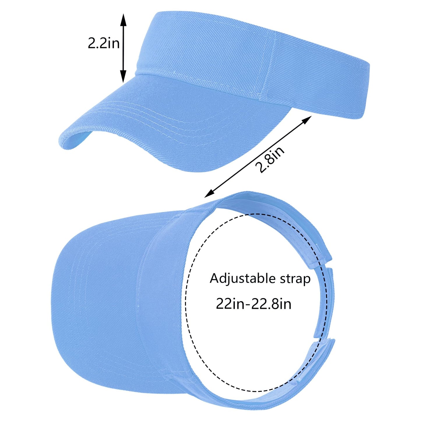 Marrywindix 1 Piece of Blue Sport Wear Athletic Visor Sun Sports Visor Hat Visor Adjustable Cap for Women and Men (One Size)