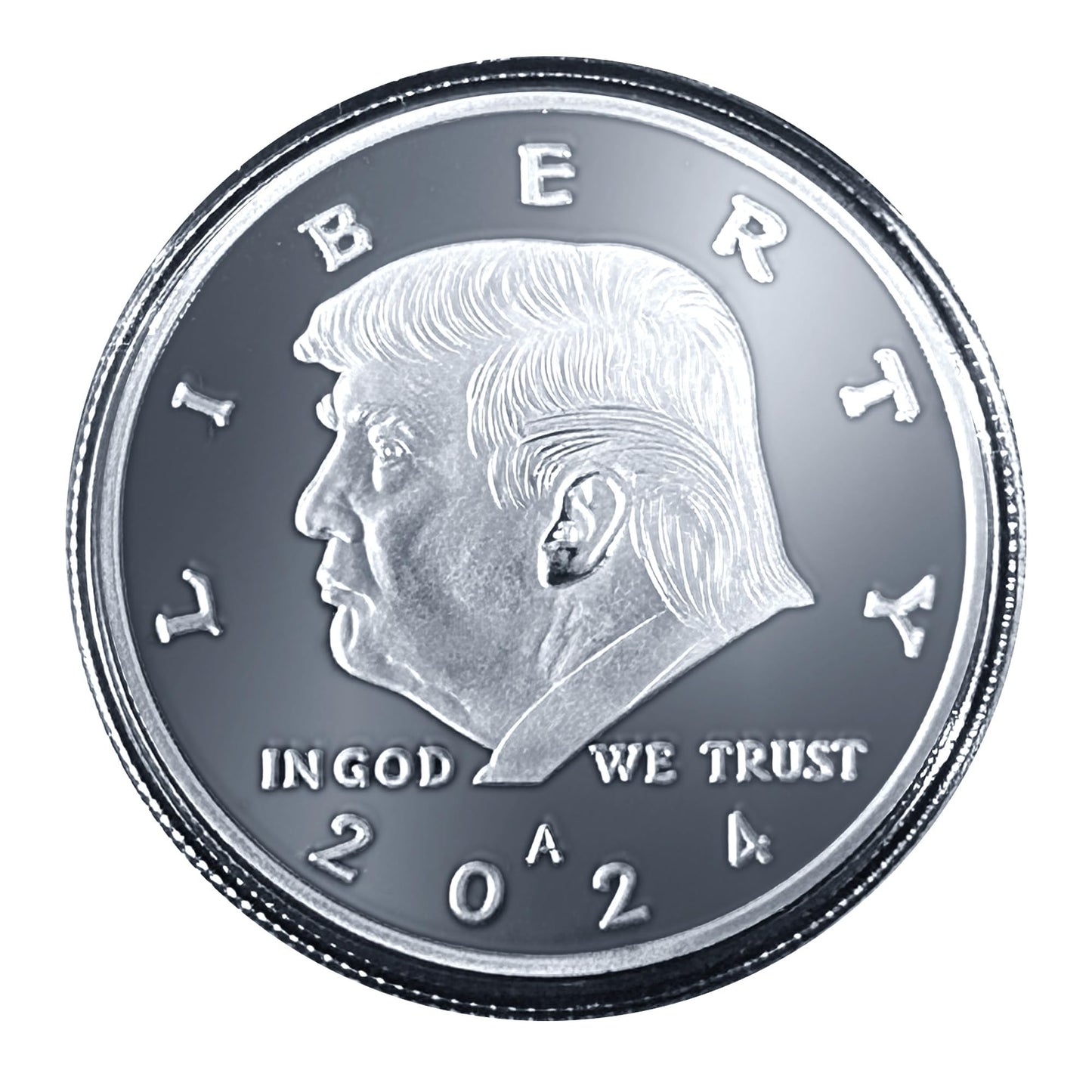 Aizics Mint Donald Trump Silver Coin 2024 with Certificate of Authenticity, President Coin, Trump Coin Collectors, Silver Plated, 38mm x 2mm