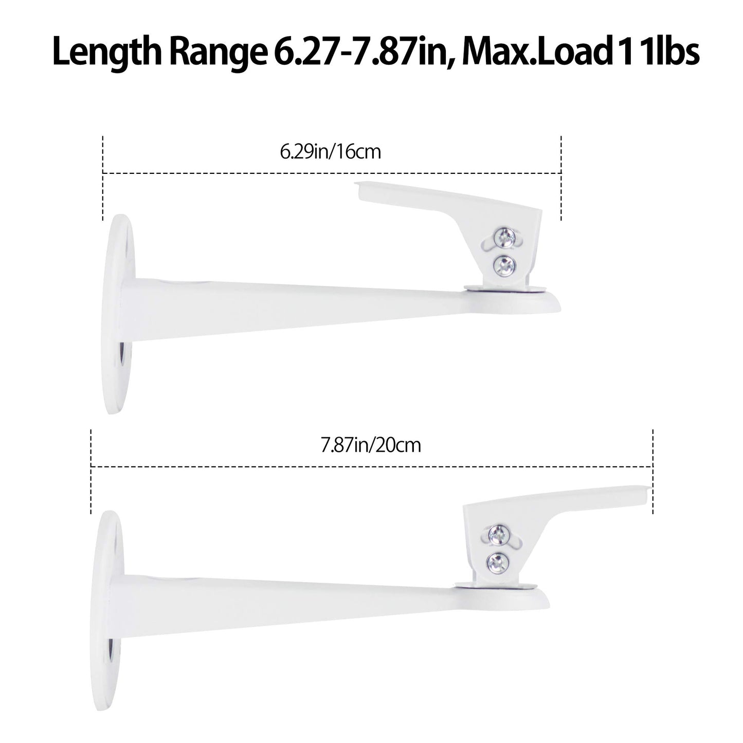 Mini Projector Wall Mount/Projector Hanger/CCTV Security Camera Housing Mounting Bracket(White) - for CCTV/Camera/Projector/Webcam - with Load 8 lbs Length 7.8 inch - Rotation 360° (White)