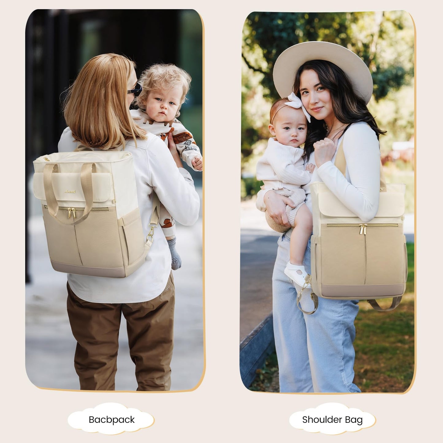 LOVEVOOK Diaper Backpack, Diaper Bag Tote with Insulated Pockets, Baby Bag for Girl Boy with Changing Pad, Large Baby Diaper Bag with Pacifier Case, Anti-Theft Travel Backpack for Women