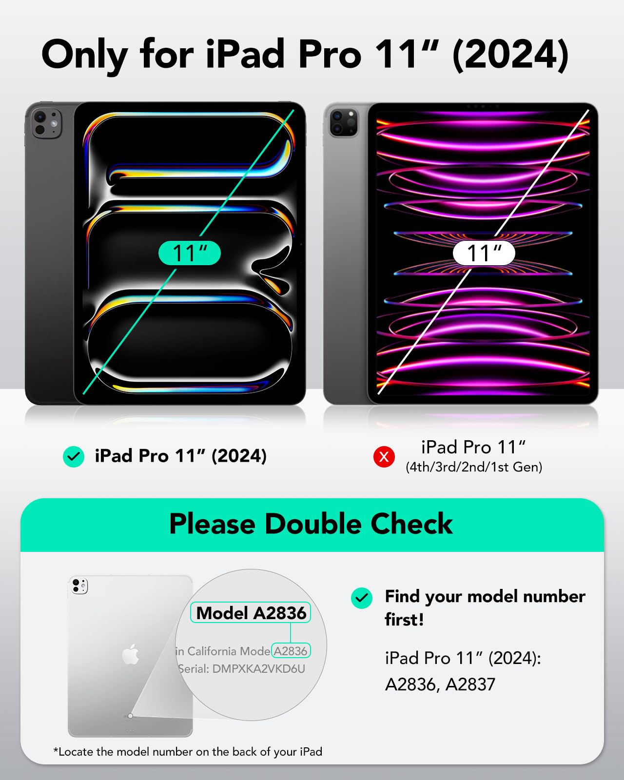 ESR for iPad Pro 11 Inch Case (M4) 2024 5th Gen, Rotating Case with Removable Magnetic Cover, Adjustable Portrait/Landscape Stand with Raised Screen View, 9 Standing Angles, Shift Series, Purple