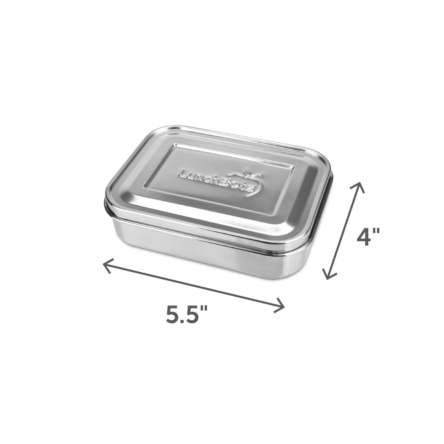 LunchBots Small Snack Packer Bento Box - Extra Small Divided Stainless Steel Snack Container - 2 Compartments for Fruits, Vegetables and Finger Foods - Dishwasher Safe – Stainless Lid