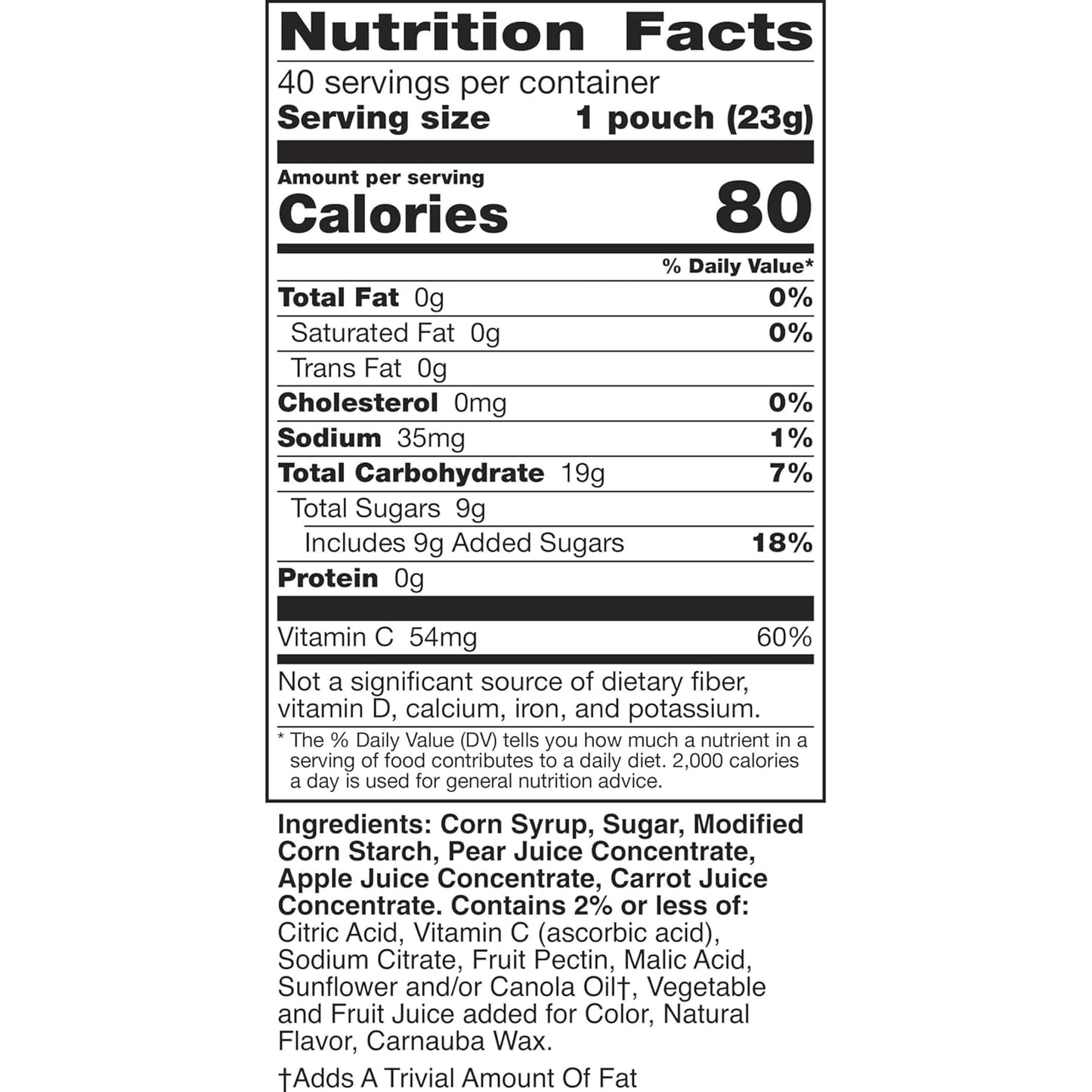 Mott's Fruit Flavored Snacks, Assorted Fruit, Gluten Free Snack, Family Pack, 40 Ct, 32 oz