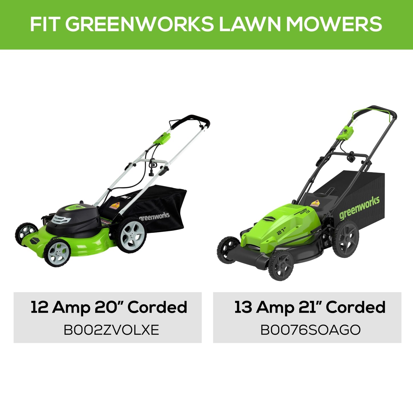 Greenworks Replacement Lawn Mower Blade (20" Mowers : 25022, 25222),Black