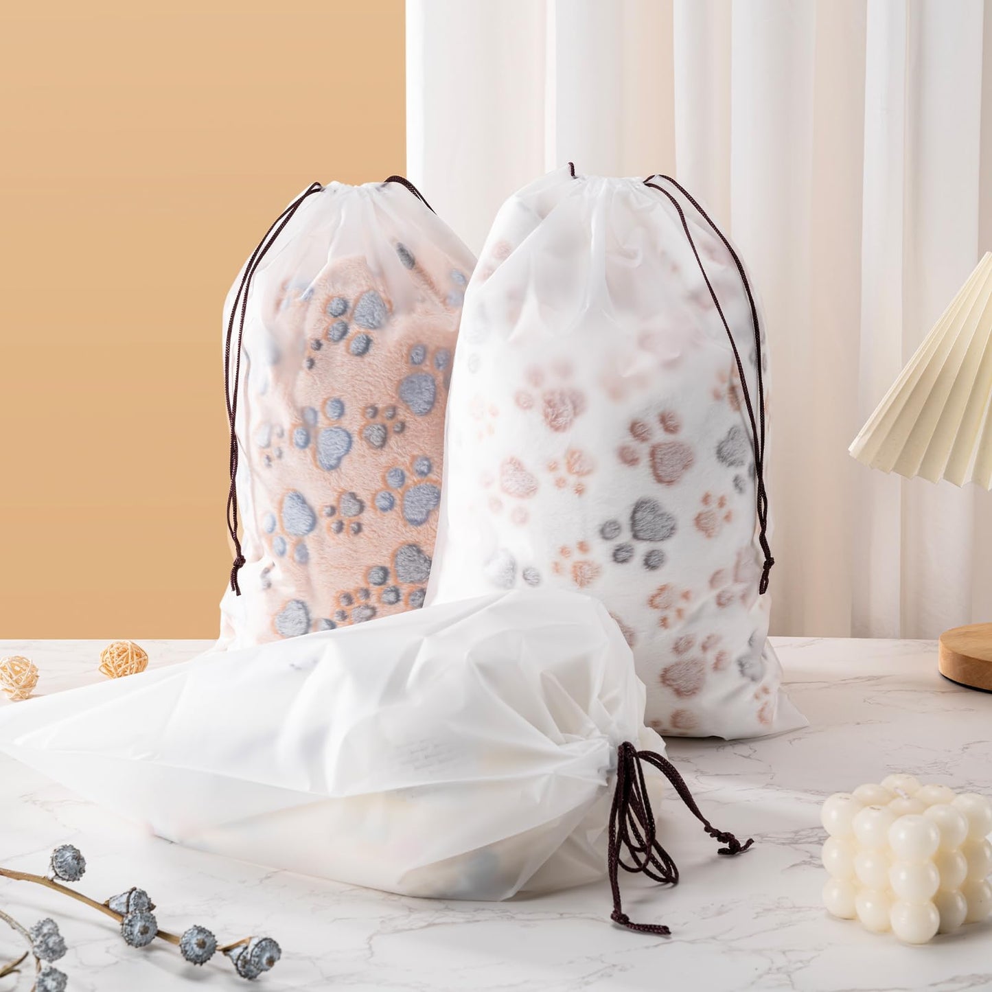 Hoewina Transparent Shoe Bags for Travel with Rope 8PCS Large Clear Shoe Bag Storage 11.8in X 15.7in Portable Travel Shoe Bags for Men and Women