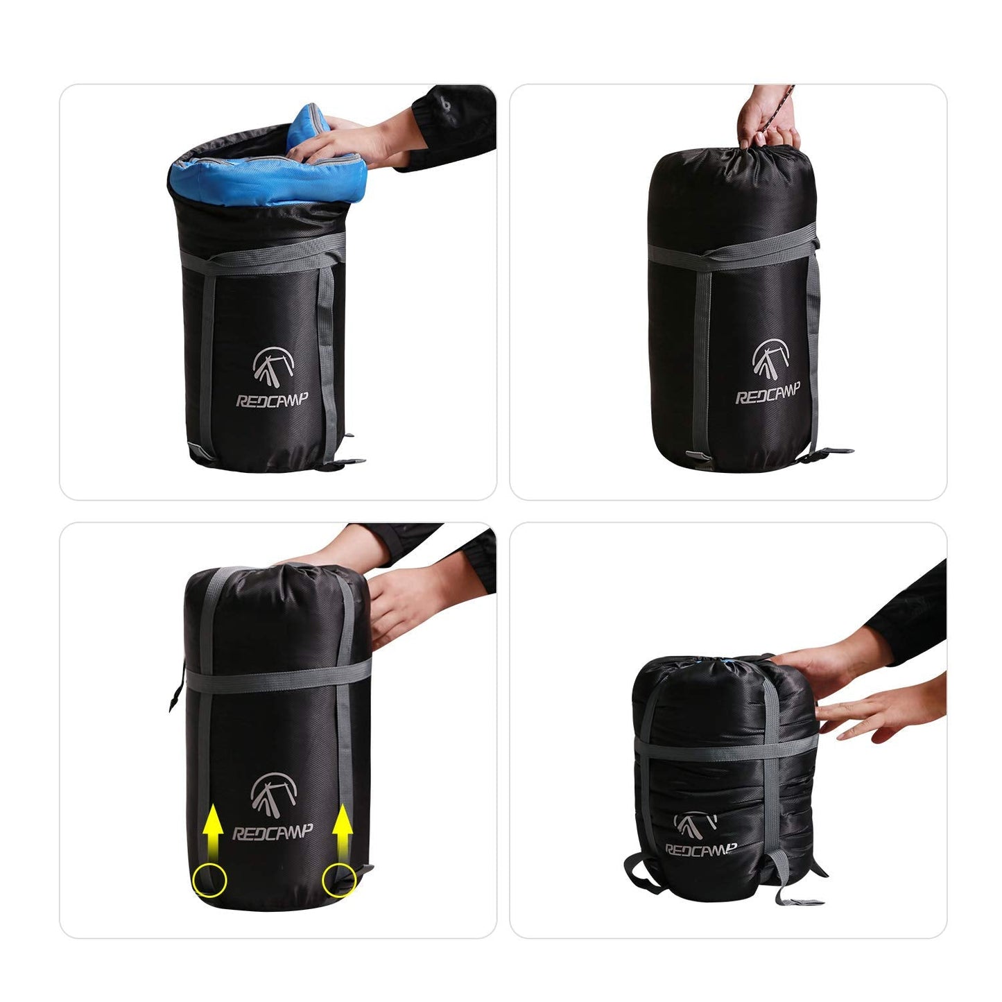 REDCAMP Sleeping Bag Stuff Sack, Compression Sack, Great for Backpacking and Camping Black Heavy Duty XXL