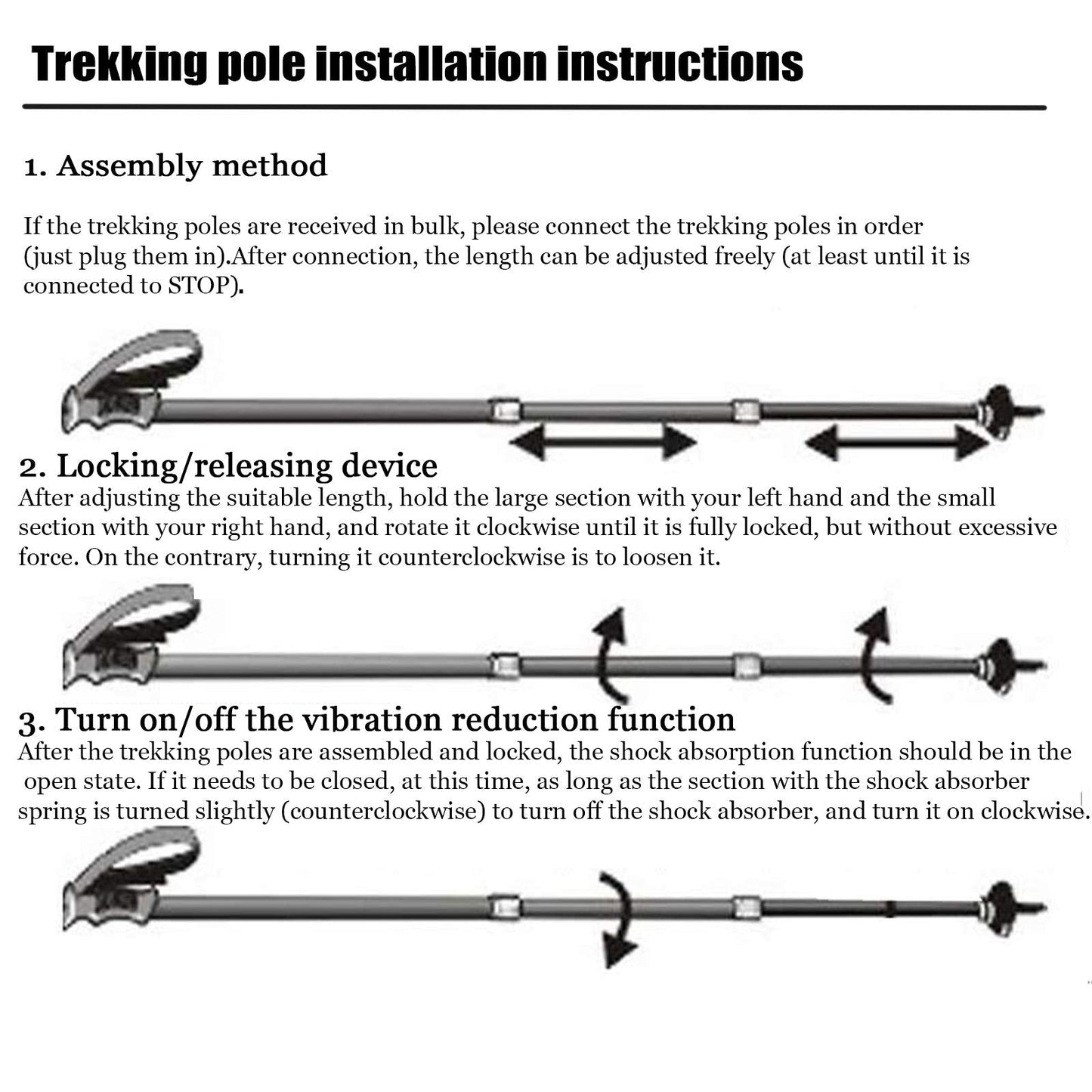 Aihoye Trekking Poles Shock Absorbing Adjustable Hiking or Walking Sticks for Hiking Collapsible Strong, 2-pc Pack Lightweight Walking Pole, All Terrain Accessories and Carry Bag (Blue)