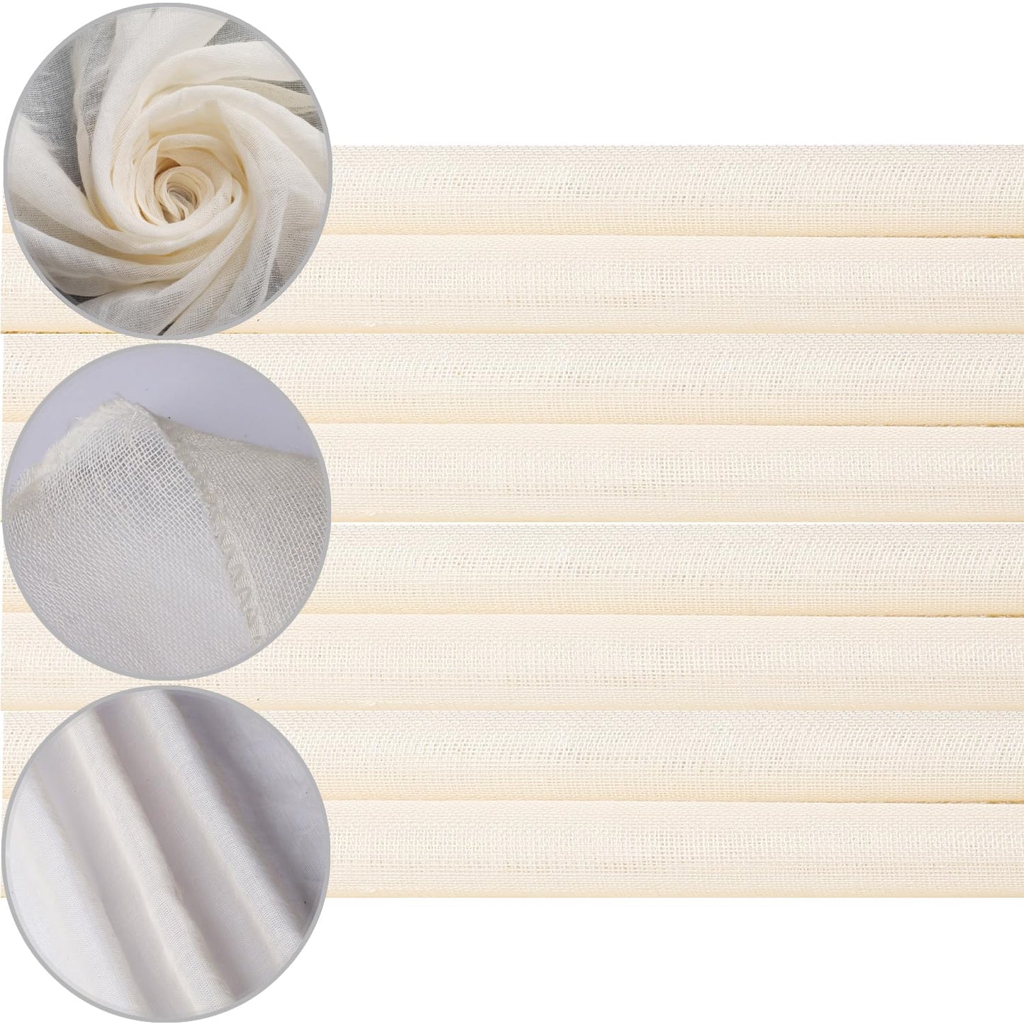 PACKARDI 8 PCS Grade 100+ Cheese Cloths 20x20 Inch, Reusable and Washable Cheesecloths for Straining,100% Unbleached Pure Cotton Lint Free, Ultra-Fine Cheese Cloth for Baking & Juicing (52×50 TPI)