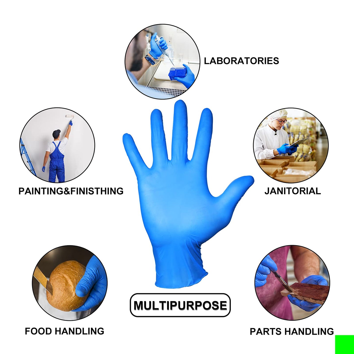 PEIPU Nitrile Disposable Gloves,(Large,100 Pack Powder Free, Cleaning Service Gloves, Latex Free,4Mil,