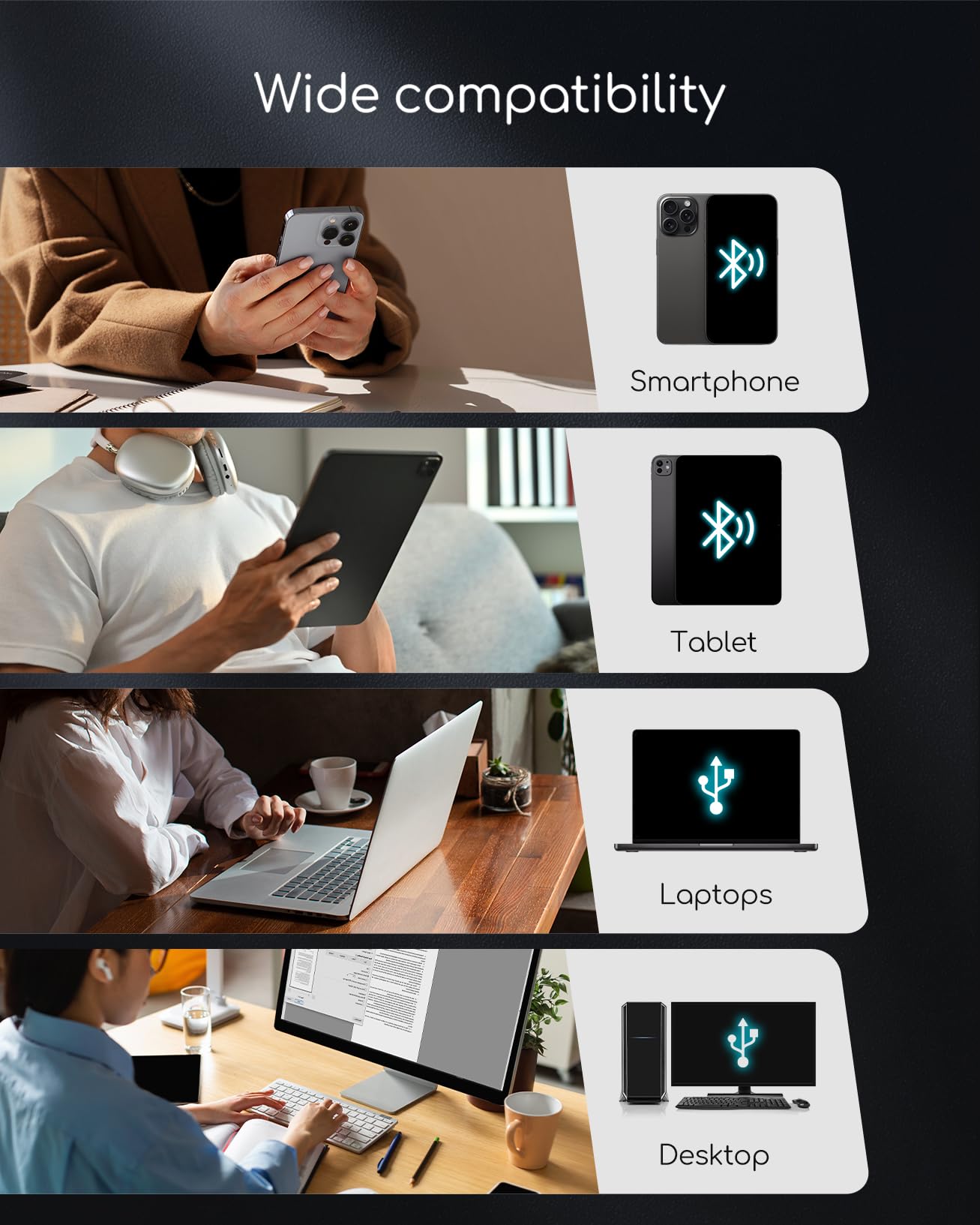 Portable Printers Wireless for Travel, Inkless Thermal Printer, Small Bluetooth Mobile Compact Printer Support 8.5" X 11" US Letter & A4,Compatible with iPhone Phone Laptop for Home Car Office Receipt