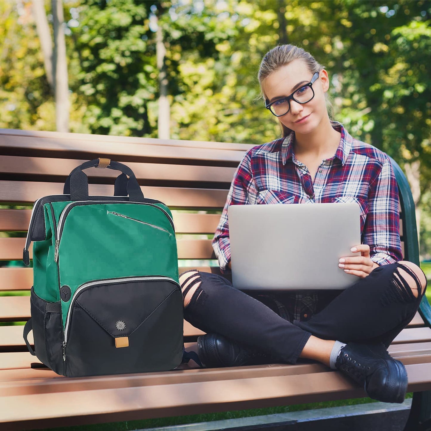 Hap Tim Womens Laptop Backpack, Travel Backpack for Women, Work bag, Nurse bag, Carry on Backpack, Nurses Week Gifts for Women(7651-MB)