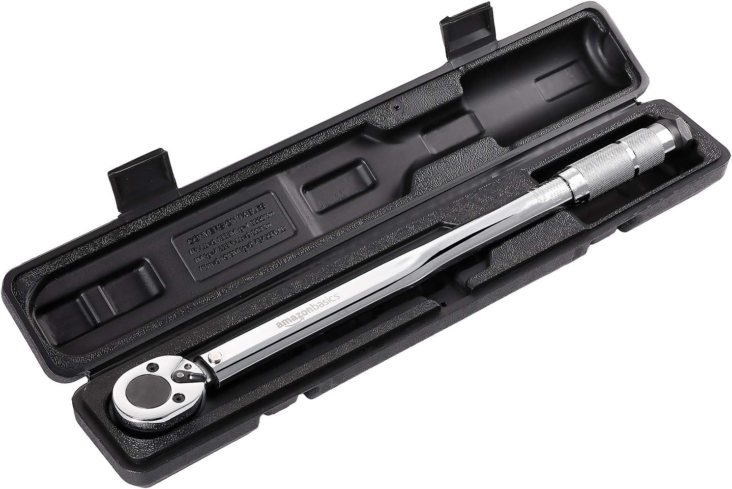 Amazon Basics 1/2-Inch Drive Click Heavy-Duty Torque Wrench - 25-250 foot-lb, 33.9-338.9 Nm