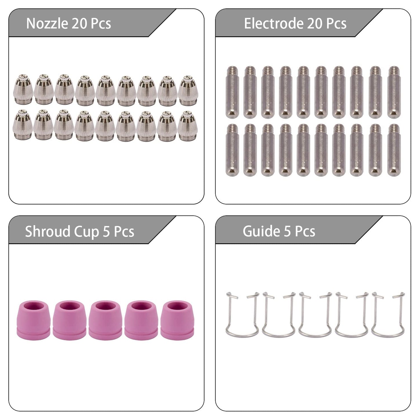KERUE SG-55 AG-60 WSD-60 Plasma Cutter Cutting Torch Tip Nozzles Consumables Kit, .045'' 50PCS (AG60)