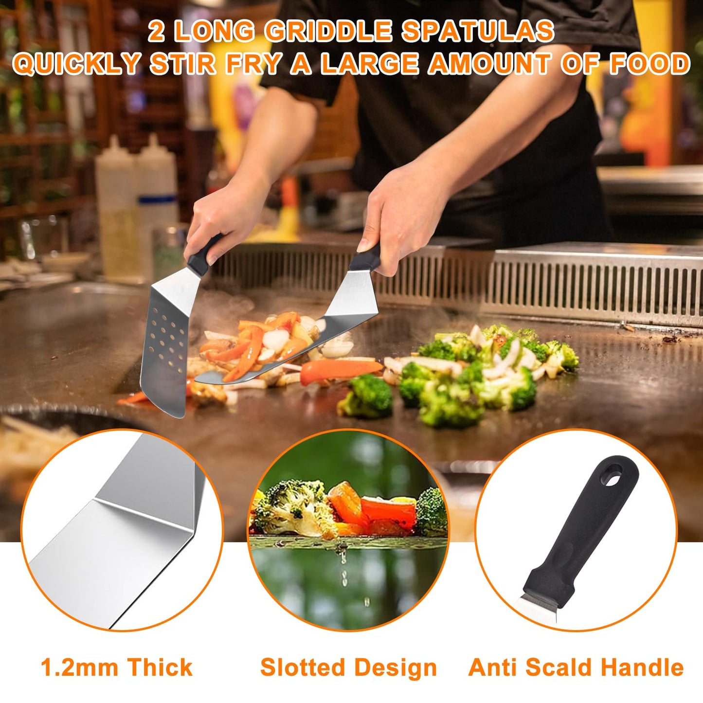 Latiret Blackstone Griddle Accessories Kit, 23Pcs Grilling Accessories Set for Camp Chef, Flat Top Griddle Accessories with Scraper, Spatula, Basting Cover, Outdoor Grill Tools