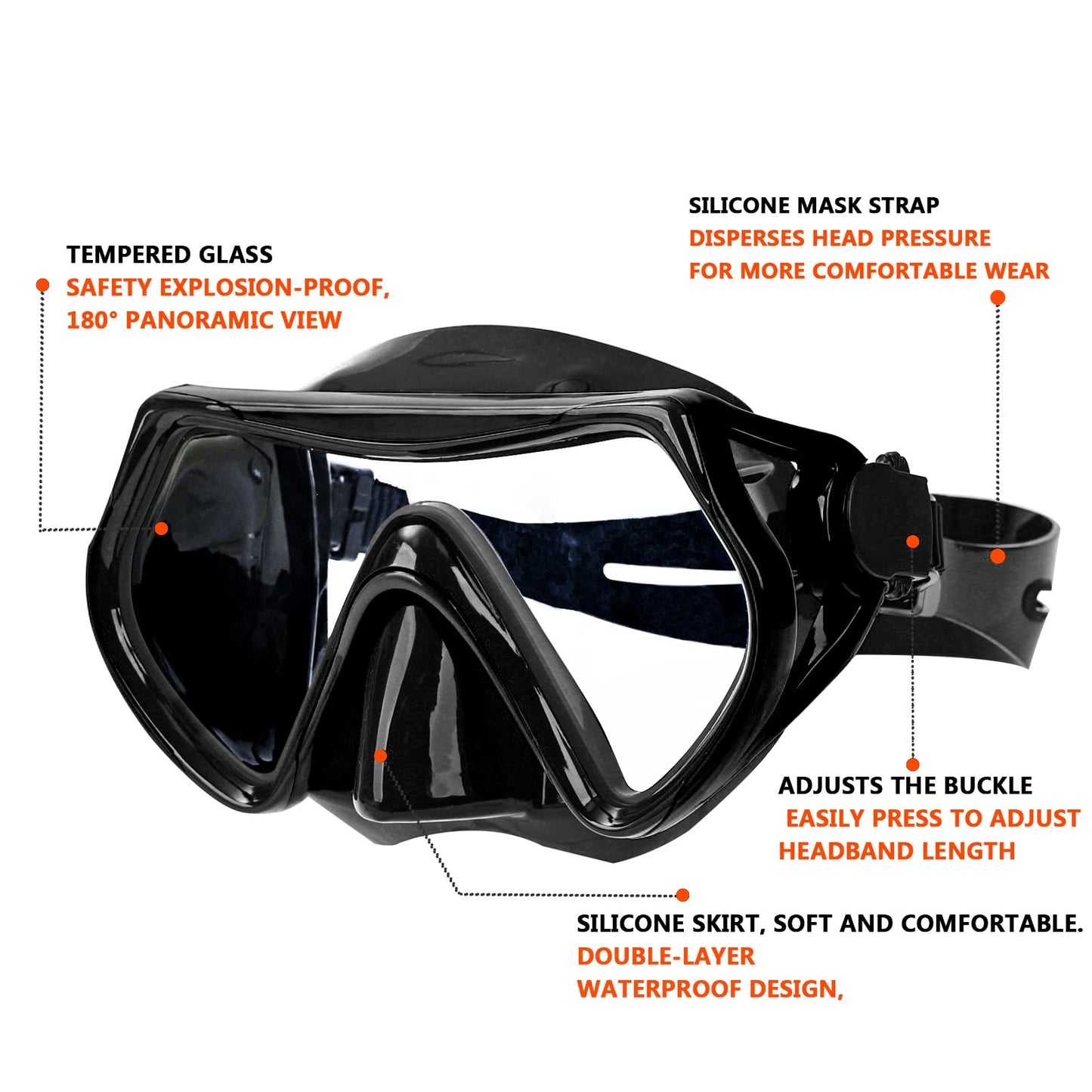 Snorkel mask Snorkeling Set for Adults and Youth, Diving mask and Full Dry Snorkel Swim Googles is Suitable for Snorkeling, Dive Scuba Diving, Swimming (Black+Pink(2 Set))