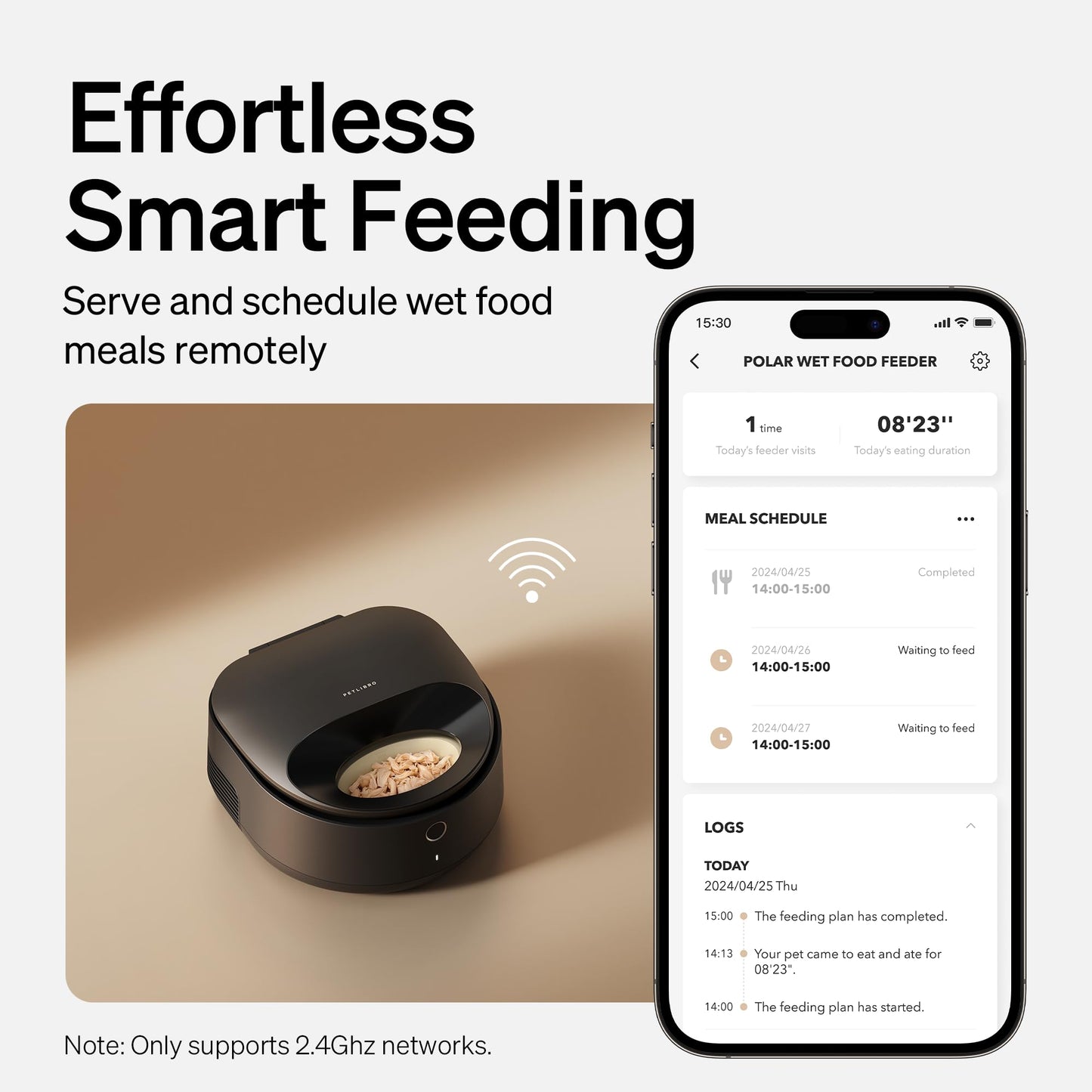 PETLIBRO Automatic Cat Feeder Wet Food Dispenser Refrigerated APP WiFi Control,3 Days True Freshness 3 Meals,Semiconductor Cooling&Quick Chills Gravy Wet Food Polar Timed Auto Pet Feeder for Cat Dog