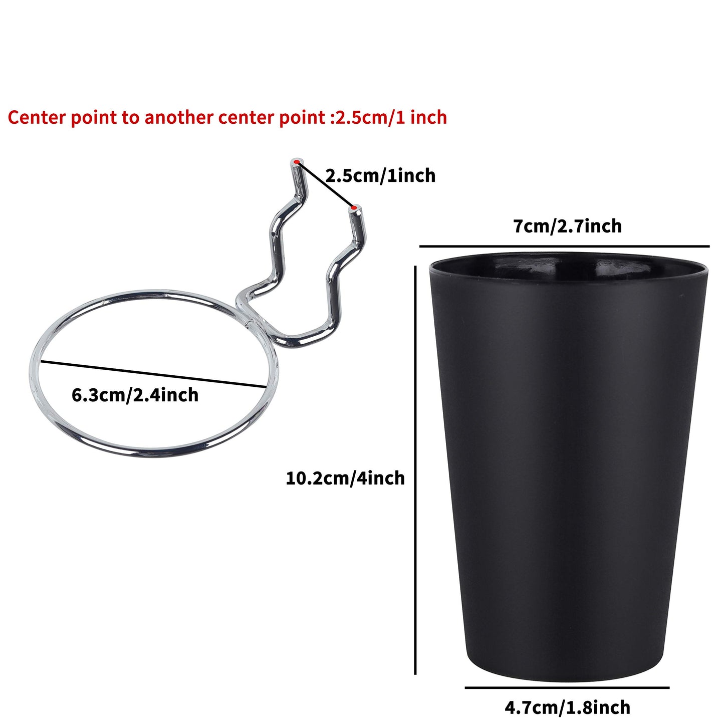 Kuhome 6 Set Ring Style Pegboard Hooks with Pegboard Cups, Black, Stainless Steel & Plastic, Ideal for Craft Room, Work Bench, Garage