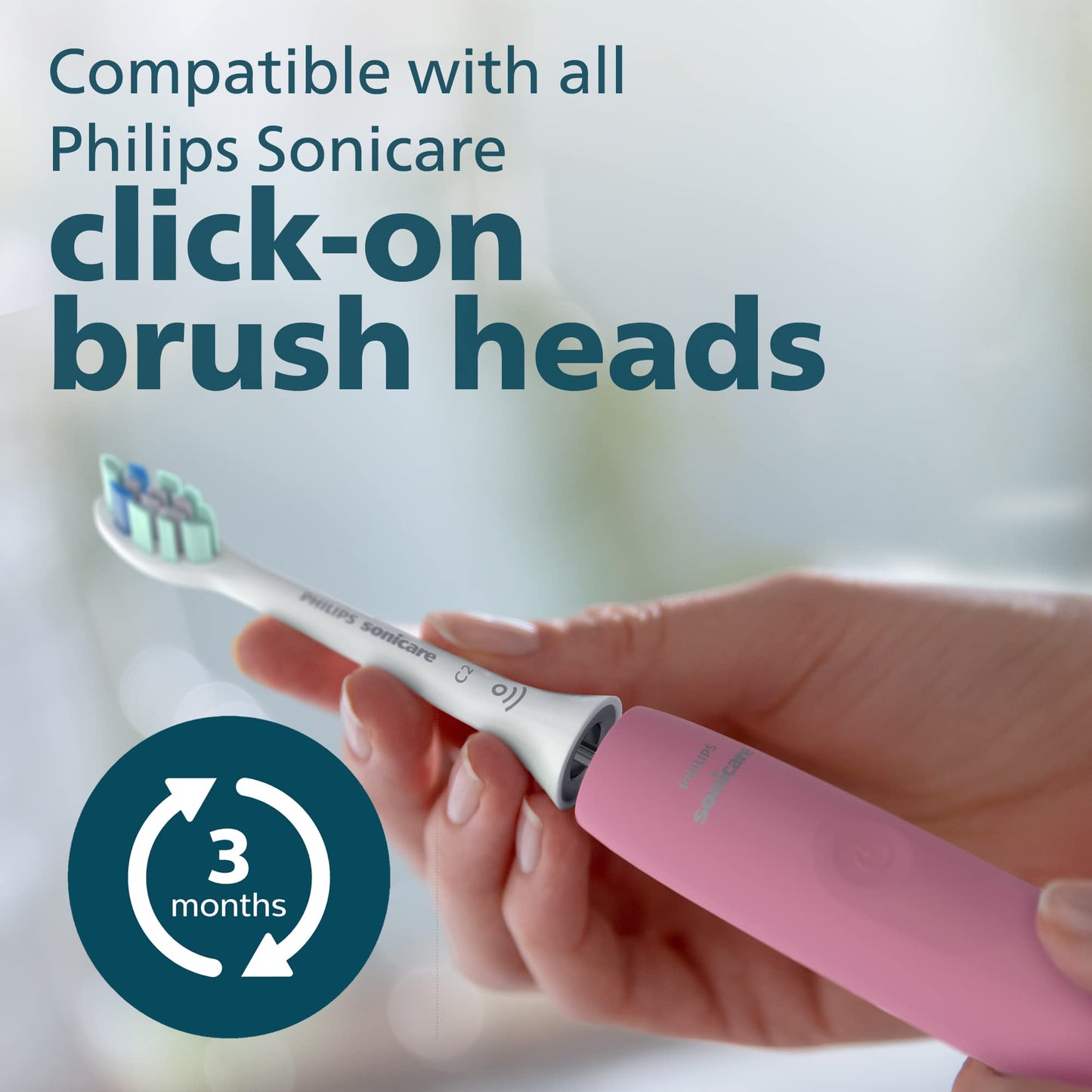 Philips Sonicare 4100 Rechargeable Electric Toothbrush, with Pressure Sensor, 2 Intensity Settings, SmarTimer and QuadPacer, 14-Day Battery Life, Deep Pink, Model HX3681/26