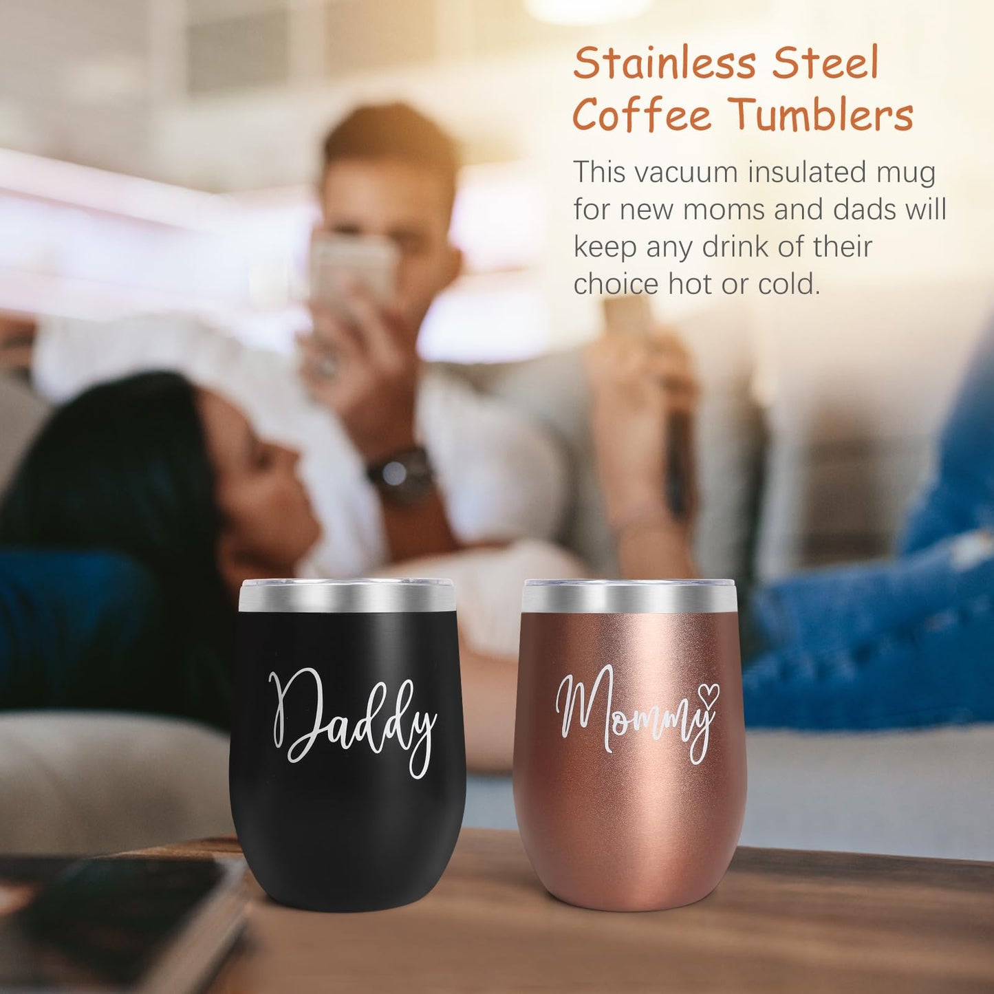 New Mom Gifts for Women, Top Pregnancy Gifts for New Parents Gender Reveal Gifts with Mom and Dad Tumbler Set for First Time Moms, Expecting Parents to Be, Gender Reveal, Baby Shower…