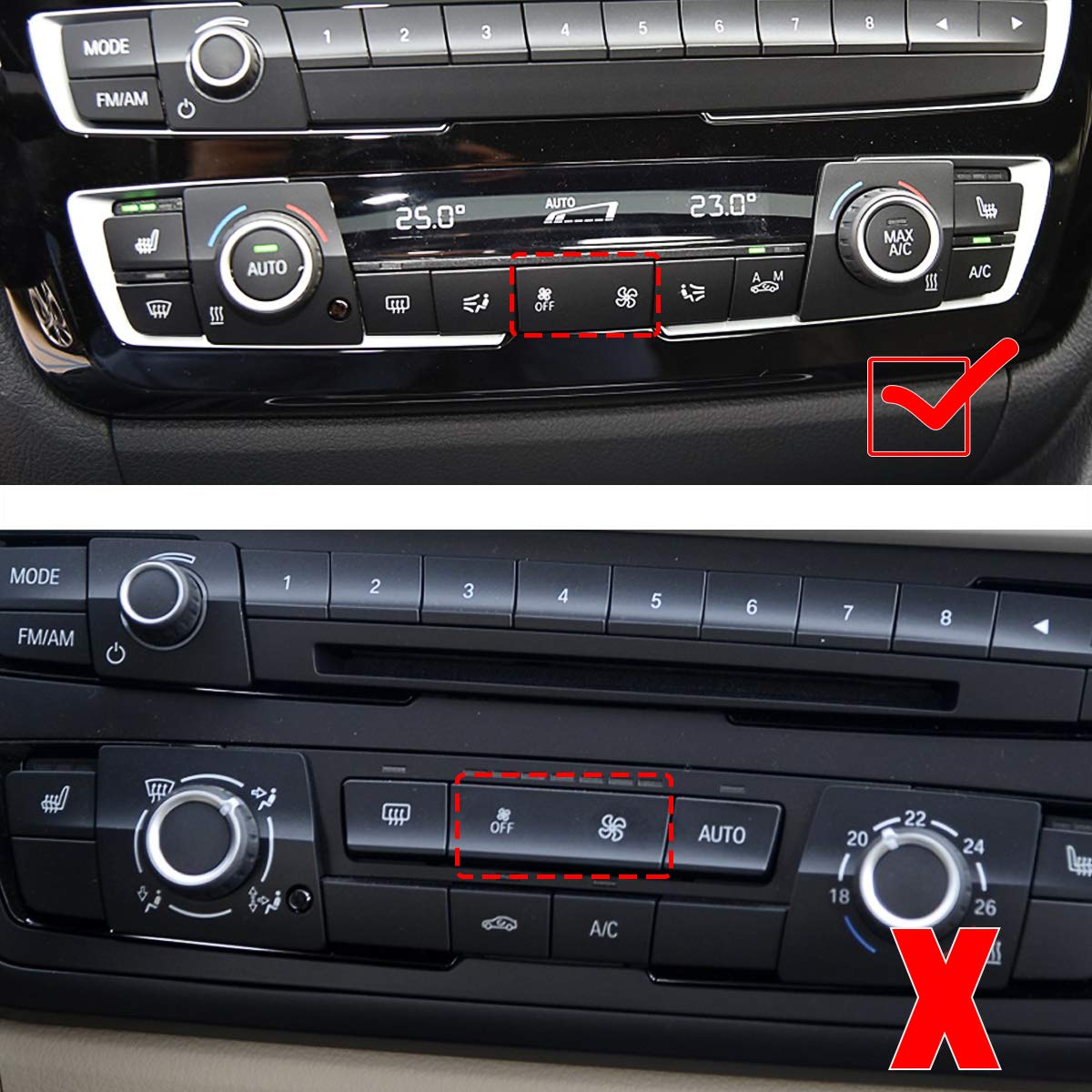 Jaronx for BMW A/C Climate Control Panel Fan Speed Button Replacement,fit for BMW 1' F20/F21,2' F22/F23,3' F30/F31/F34/F35,4' F32/F33/F36 (1 PCS)