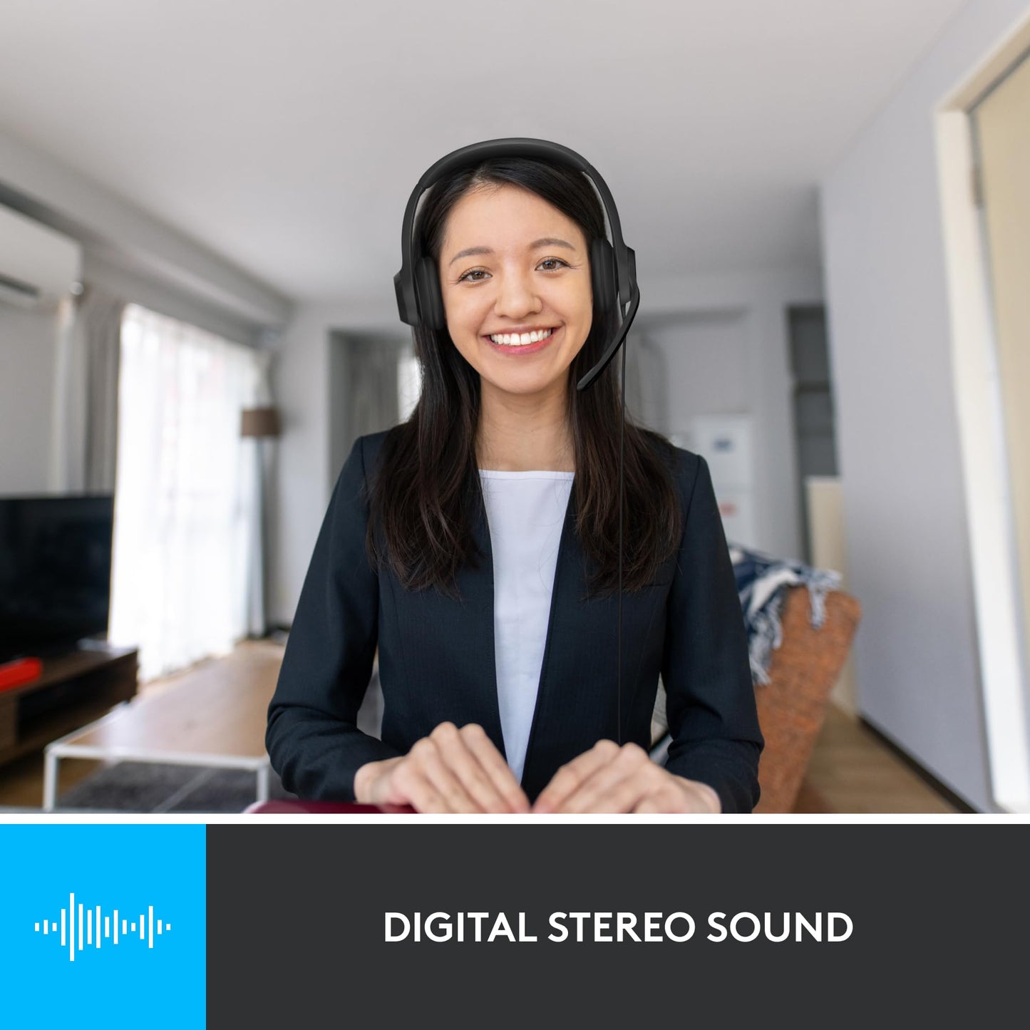 Logitech H390 Wired Headphones with Mic, USB Headset with Microphone for PC, Noise Cancelling Microphone for Video Meetings, Music, Gaming - Black