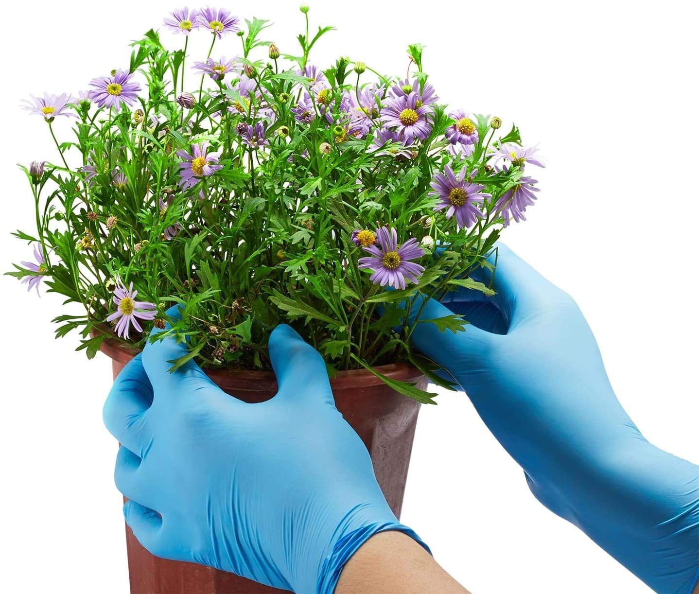 Nitrile Kids Gloves Disposable for 4-10 Years - Latex and Powder Free - for Kids Festival Preparation, Crafting, Painting, Gardening- Blue