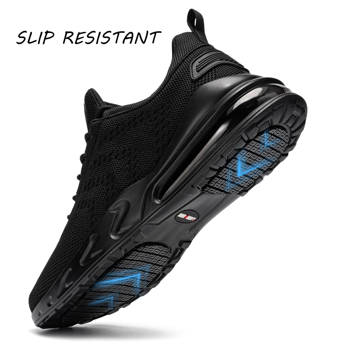 LARNMERN Men Non Slip Work Sneakers Water Resistant Food Service Zapatos Trabajo Antideslizantes Walking Shoes Waterproof Shoes Slip-on, Black 10