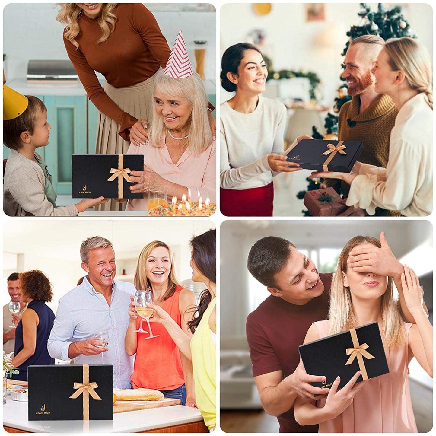 JLIAN MIOR Exquisite 6-Piece Cheese Knives Set, Stainless Steel Cheese Knife Set Collection (Acacia Wood Handle)