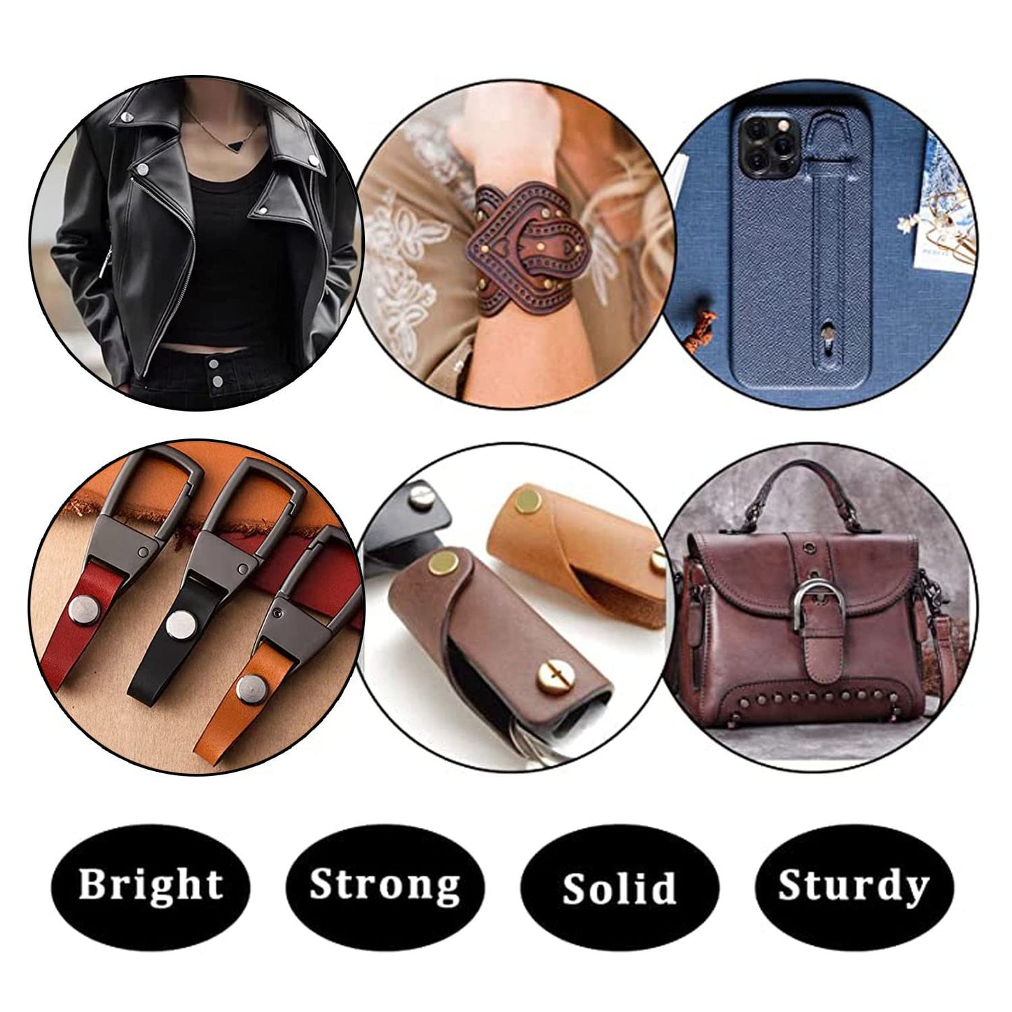 90 Sets Bronze Chicago Screws Leather Assorted Kit ,6 Sizes of Screw Rivets for Leather Rivet for DIY Leather Craft and Bookbinding (M5 X 4, 5, 6, 8, 10, 12)