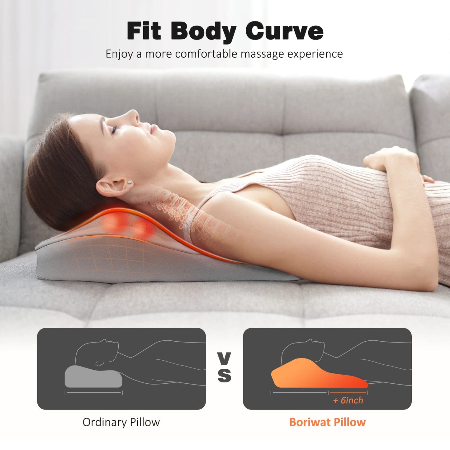 Neck and Shoulder Massager with Heat, Shiatsu Massage Pillow with 3D Deep Tissue Kneading for Back Legs Foot Body Pain Relief,at Home Office Car, Gift for Mom & Dad