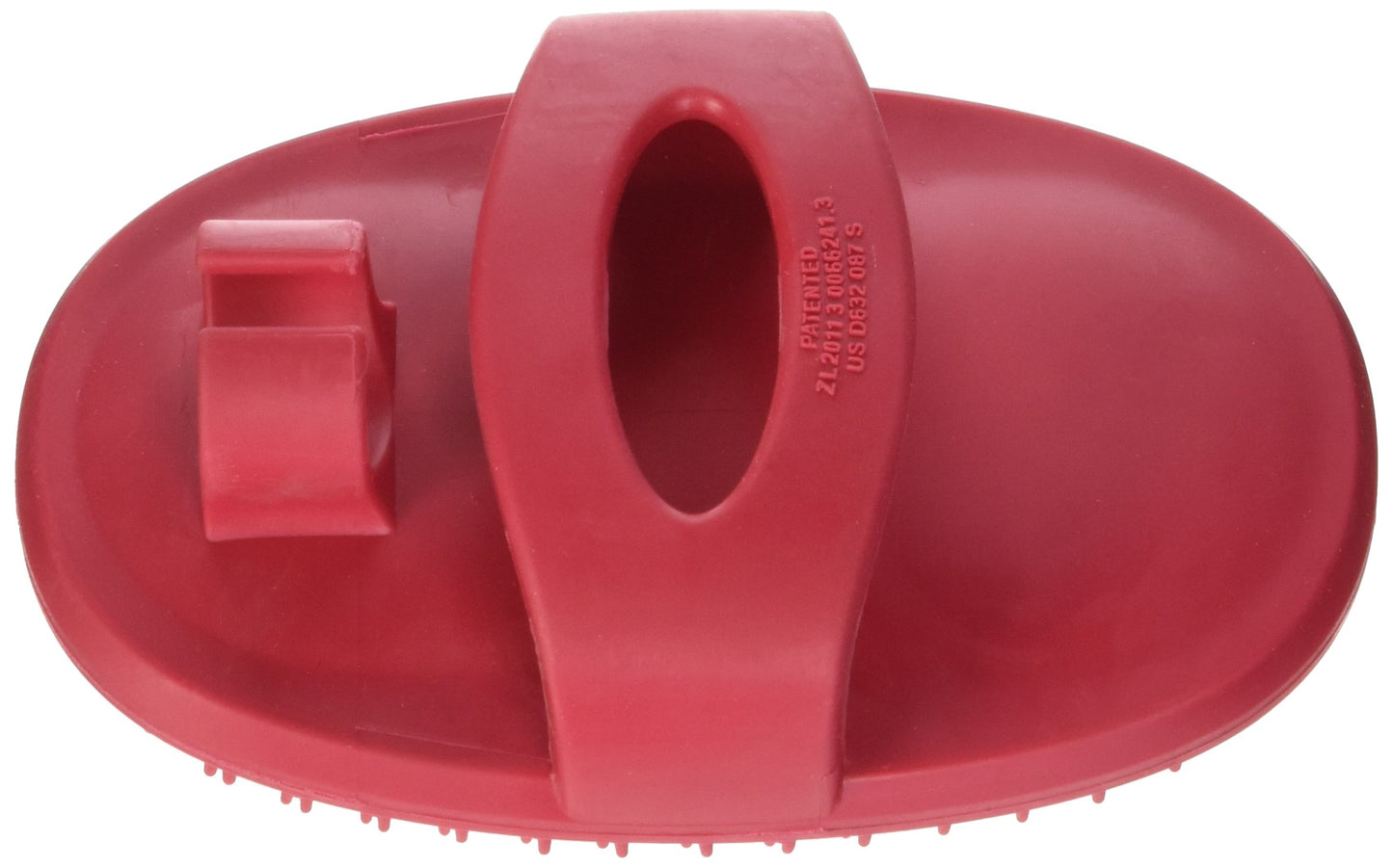 Le Salon Essentials Rubber Grooming Brush with Loop Handle, Red