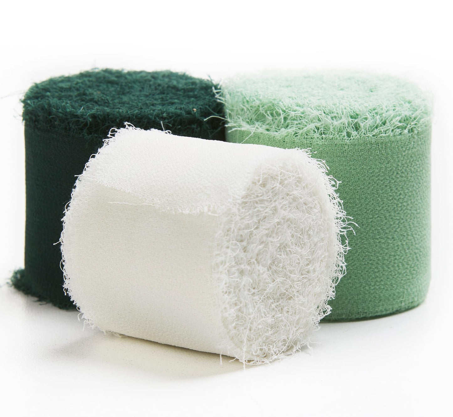 JEDIA Graduation Ribbon, 3 Rolls Champagne Beige Chiffon Silk Ribbon for Flower Bouquet, 1 1/2 inch x 7Yd Flower Ribbons for Gift Wrapping, Wedding Invitations, Bridal Bouquets, DIY Crafts