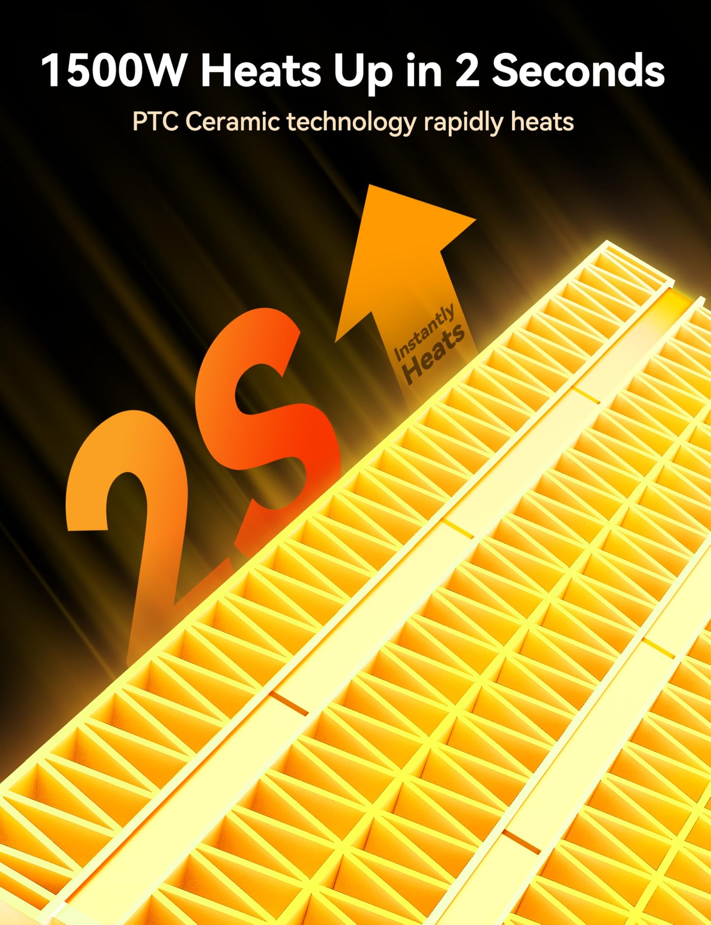 GiveBest Portable Electric Space Heater with Thermostat, 1500W/750W Safe and Quiet Ceramic Heater Fan, Heat Up 200 Square Feet for Office Room Desk Indoor Use, Silver