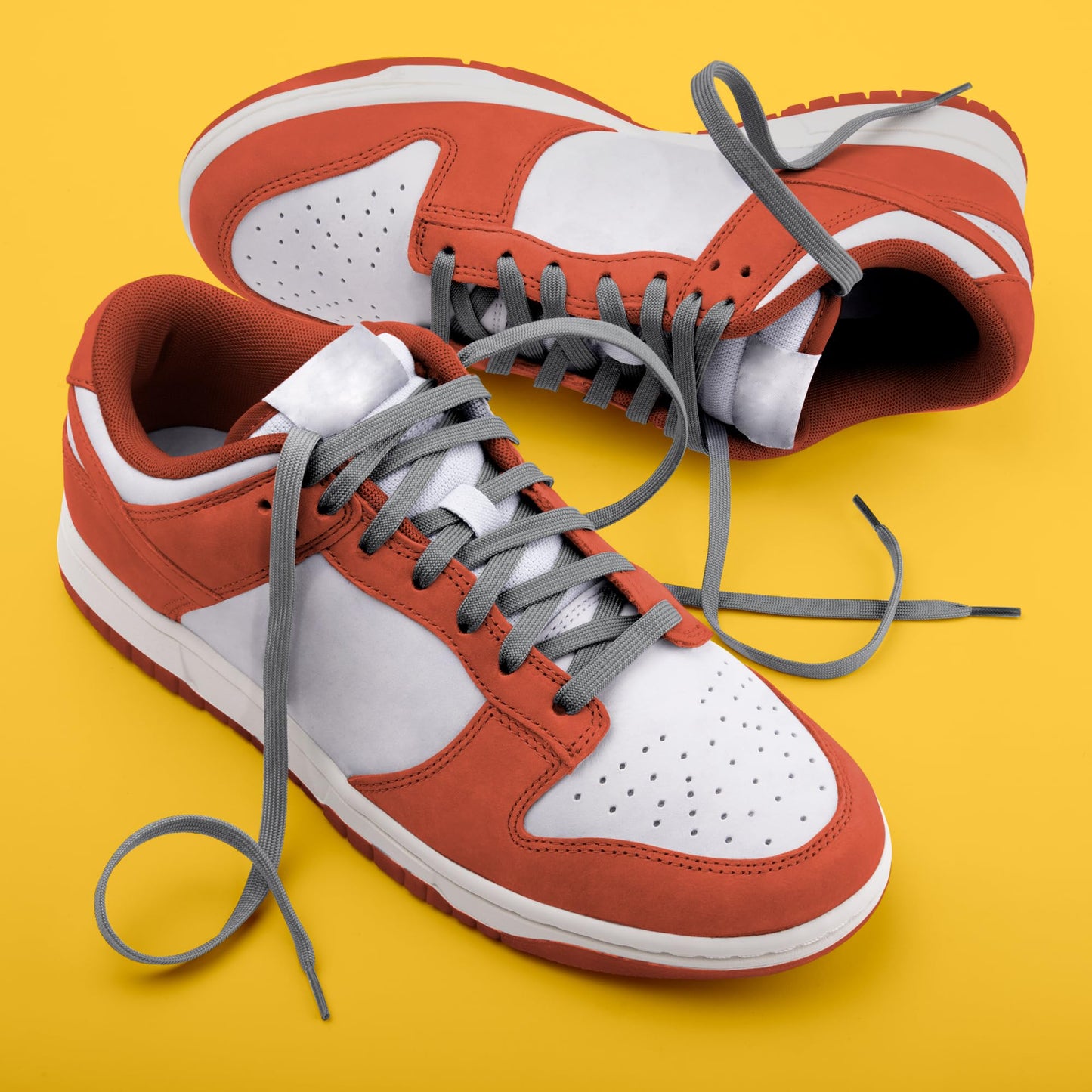 Miscly Flat Shoe Laces for Sneakers, Multiple Lengths and Colors Available (Grey, 45″ (114 CM))