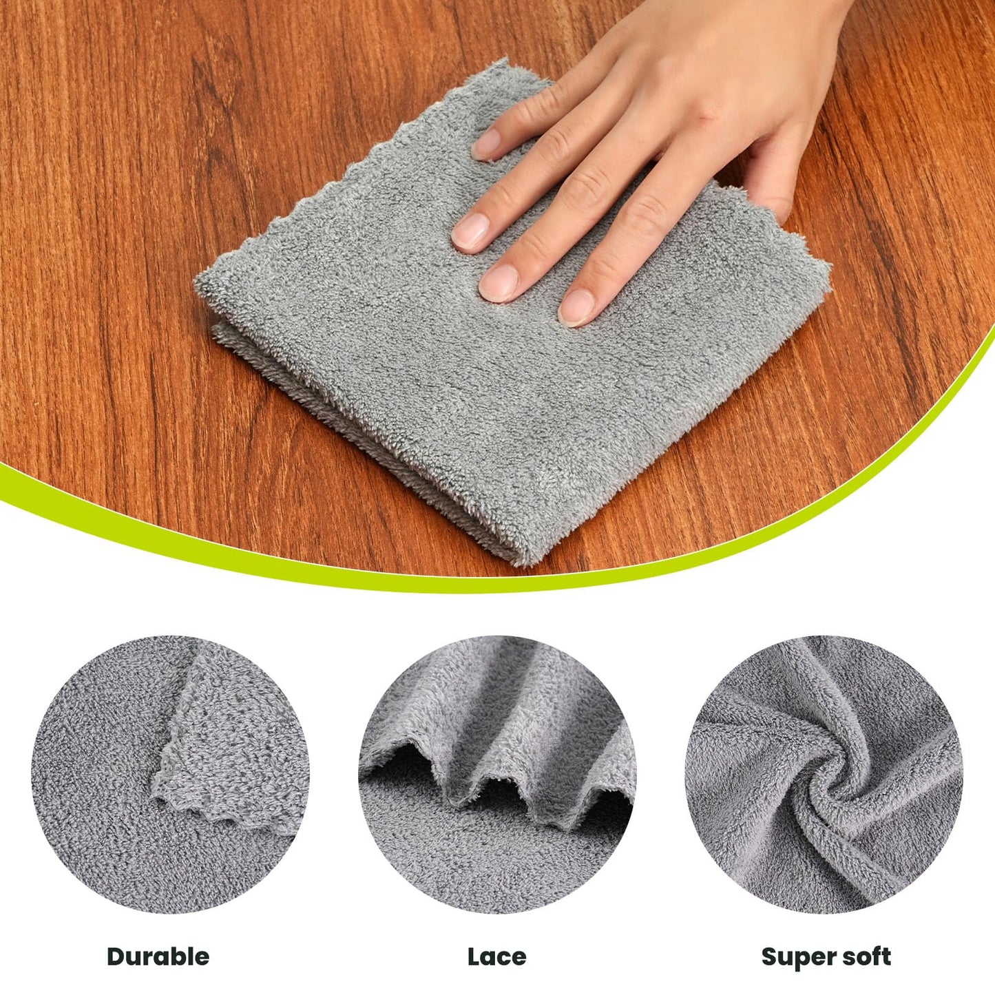 Neessno 12 Pack Cleaning Cloth,Ultra Soft Absorbent Quick Drying Microfiber Cleaning rags,No scratches,Reusable,Washable,Lint Free Cleaning Towels for Kitchen,Window,Glass,car,11.8"×11.8",(Multicolor)