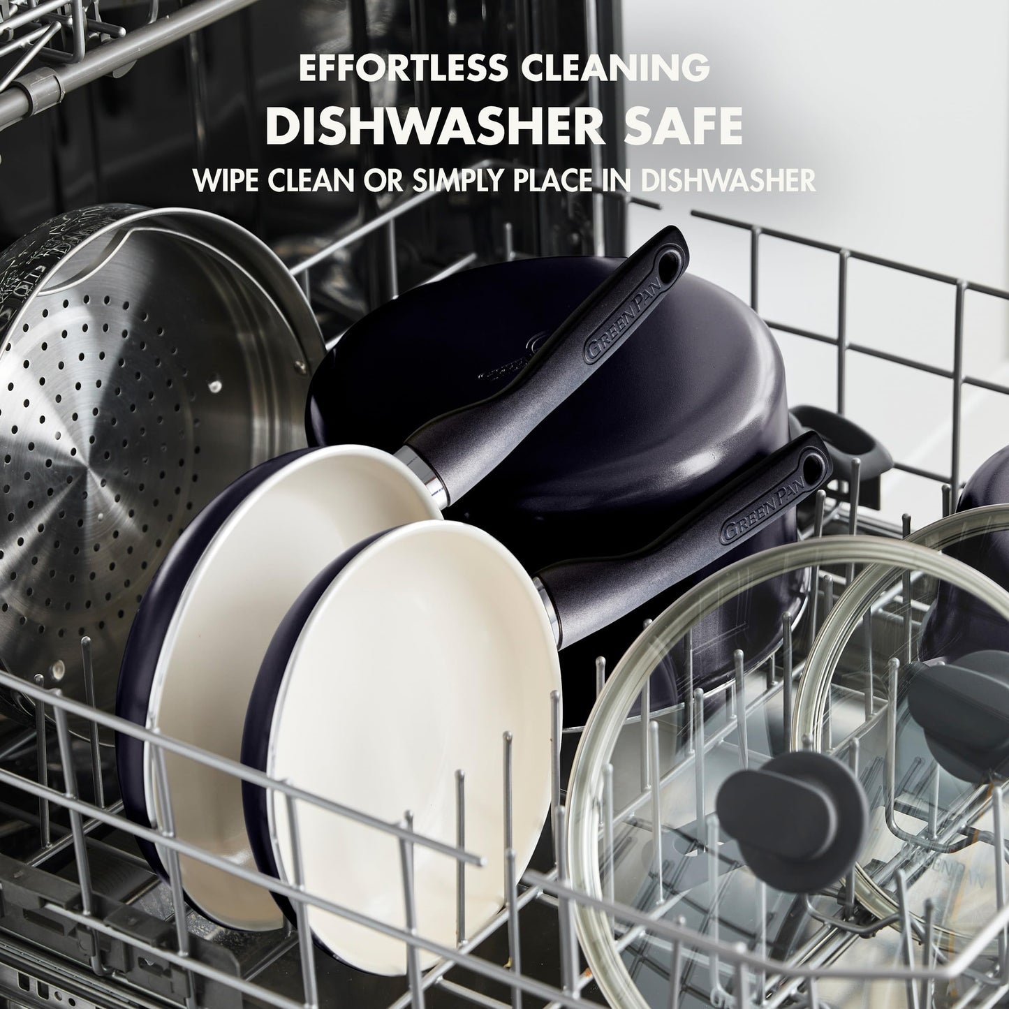 GreenPan Rio Healthy Ceramic Nonstick 8" Frying Pan Skillet and Silicone Spatula Set, Soft Grip Handle, Breaktfast Meal Set, PFAS-Free, Dishwasher Safe, Oven Safe, Black