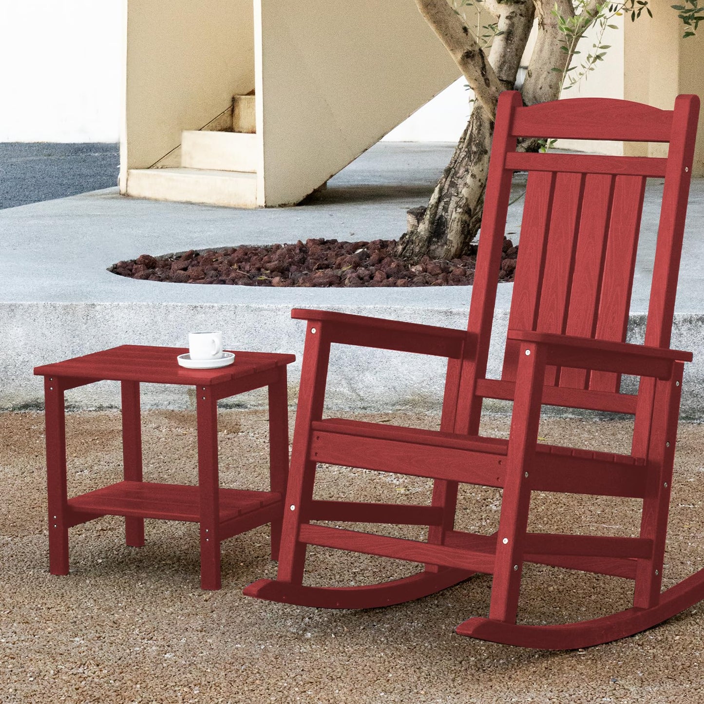KINGYES Double Side Table, Adirondack End Table- Red
